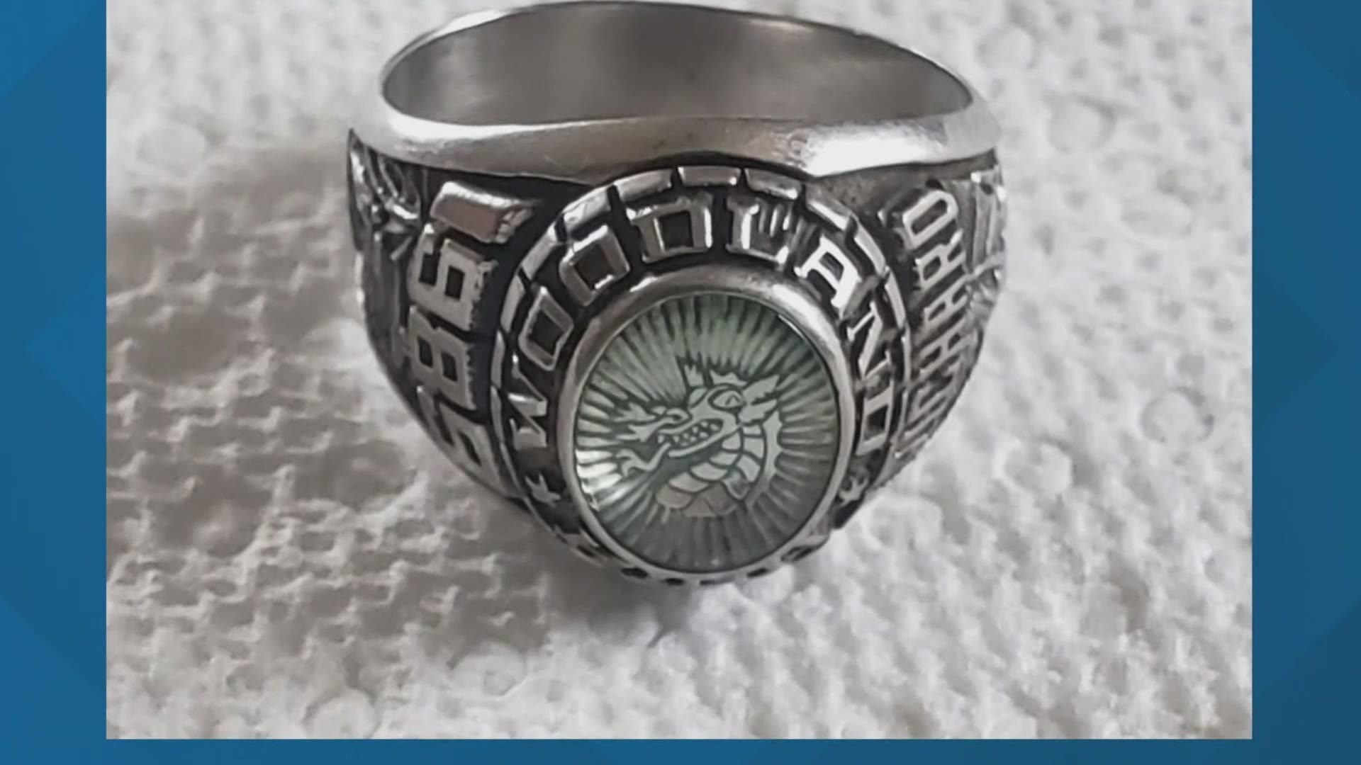 Richard Skinner was notified by alumni in the community that a class ring bearing his name had popped up on Ebay, and was able to get it back after 32 years.