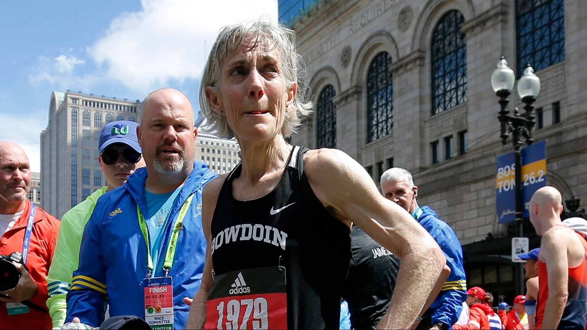 The 61-year-old ran the Boston Marathon 40 years after her record-breaking win in 1979.