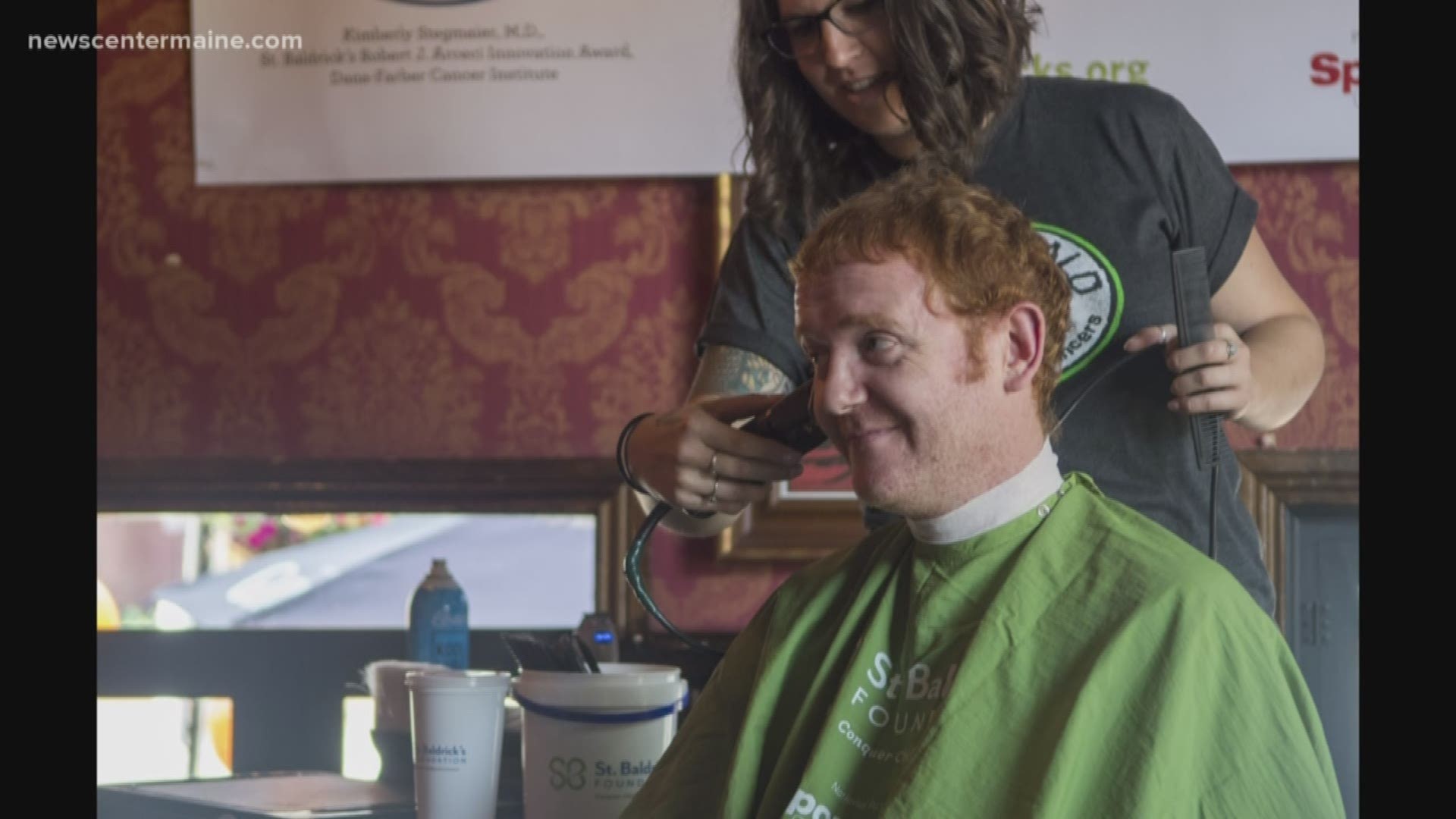 Firefighters shaved their heads to raise money for St. Baldricks. Peggy Keyser was their making imagery.