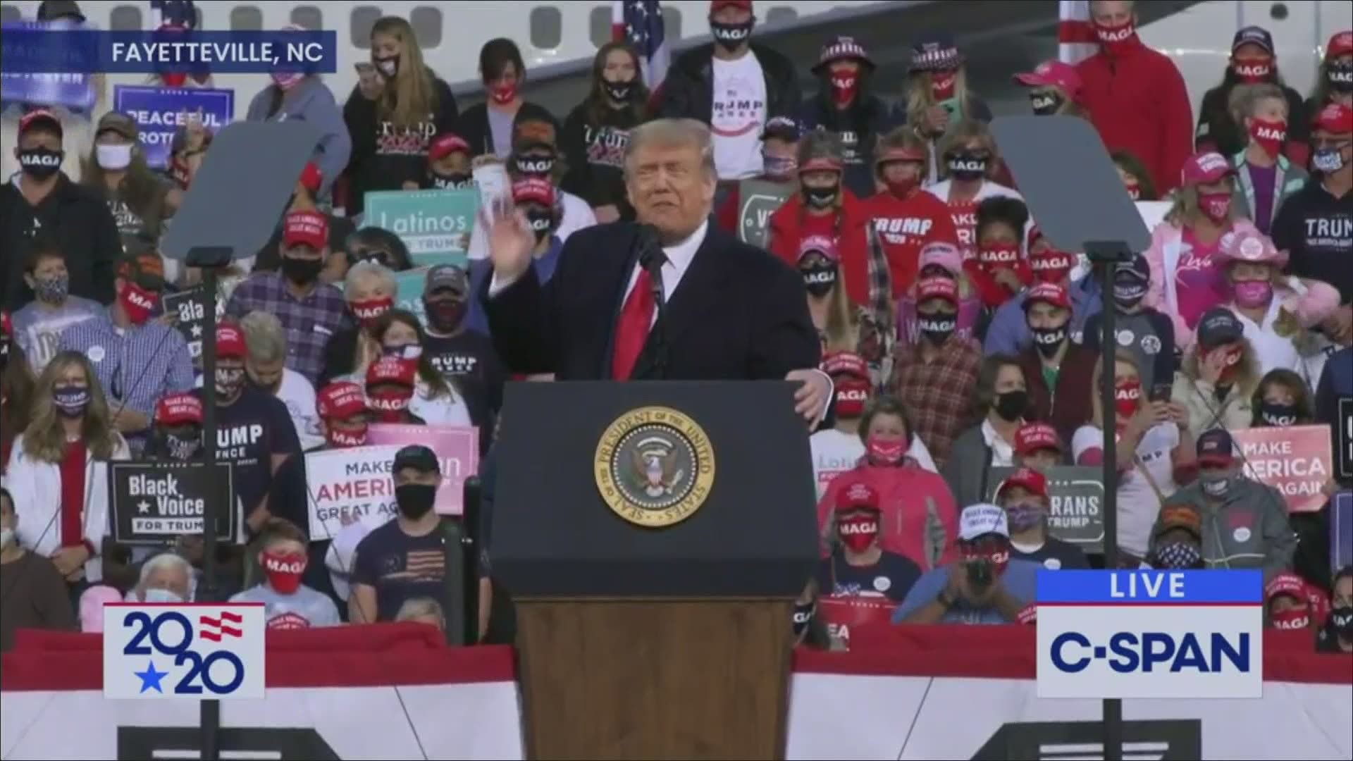 President Trump attended a rally in North Carolina where he inadvertently called out Susan Collins' statement.