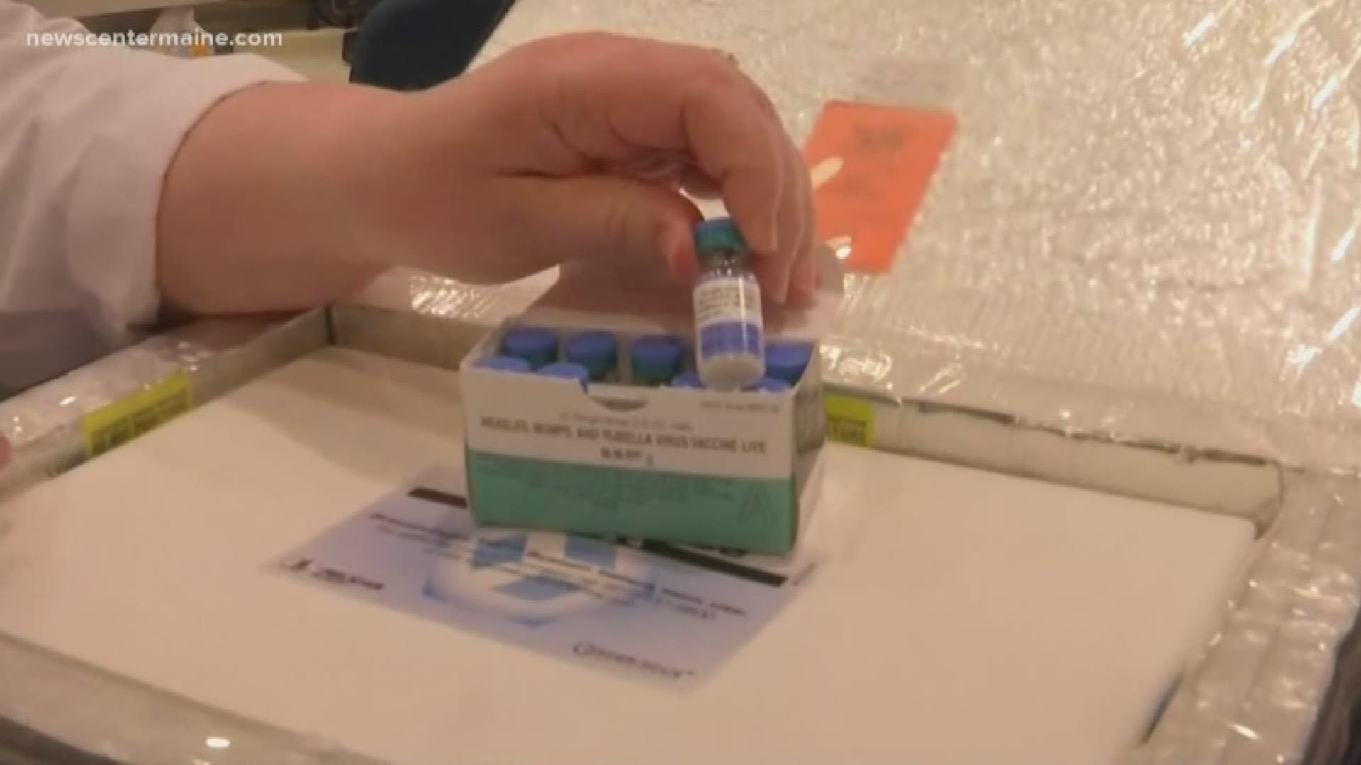 A person from Massachusetts with measles visited two places in southern Maine last week.