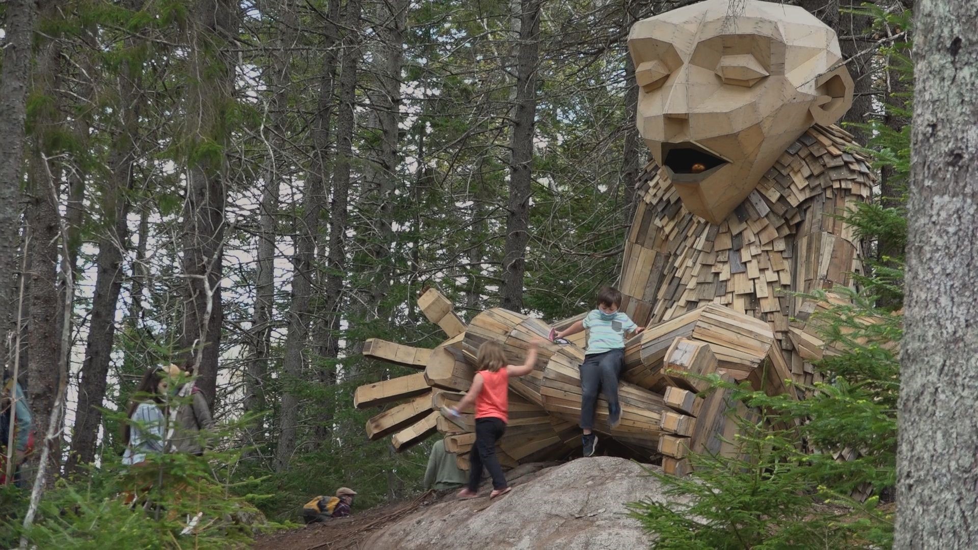 Giant trolls take over the forest at Coastal Maine Botanical Gardens