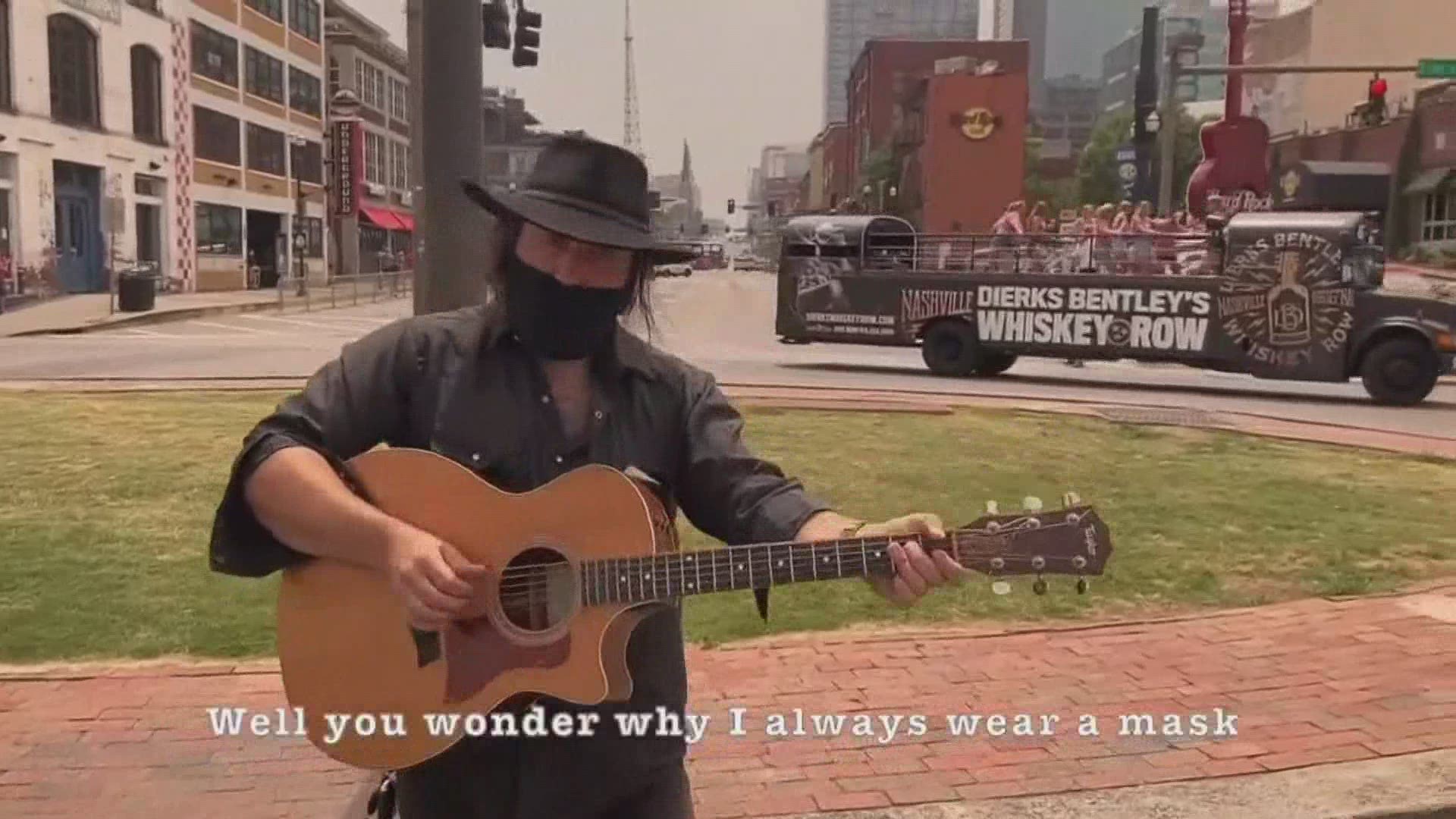 Country musician Adam Kurtz was tired of people in Nashville not wearing masks so he made a parody song about it.