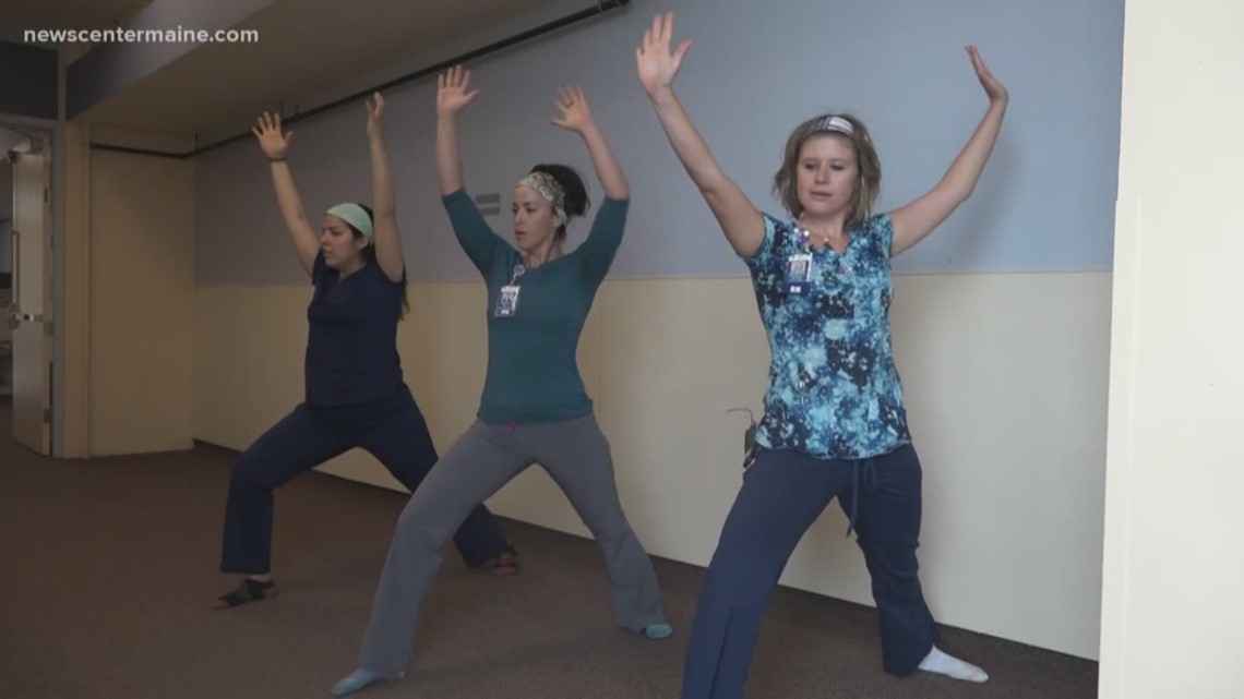 A group of nurses from Northern Light Eastern Maine Medical Center ditches the coffee for something more invigorating