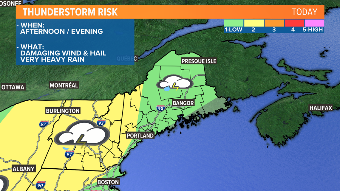 Strong storms hit Maine Wednesday