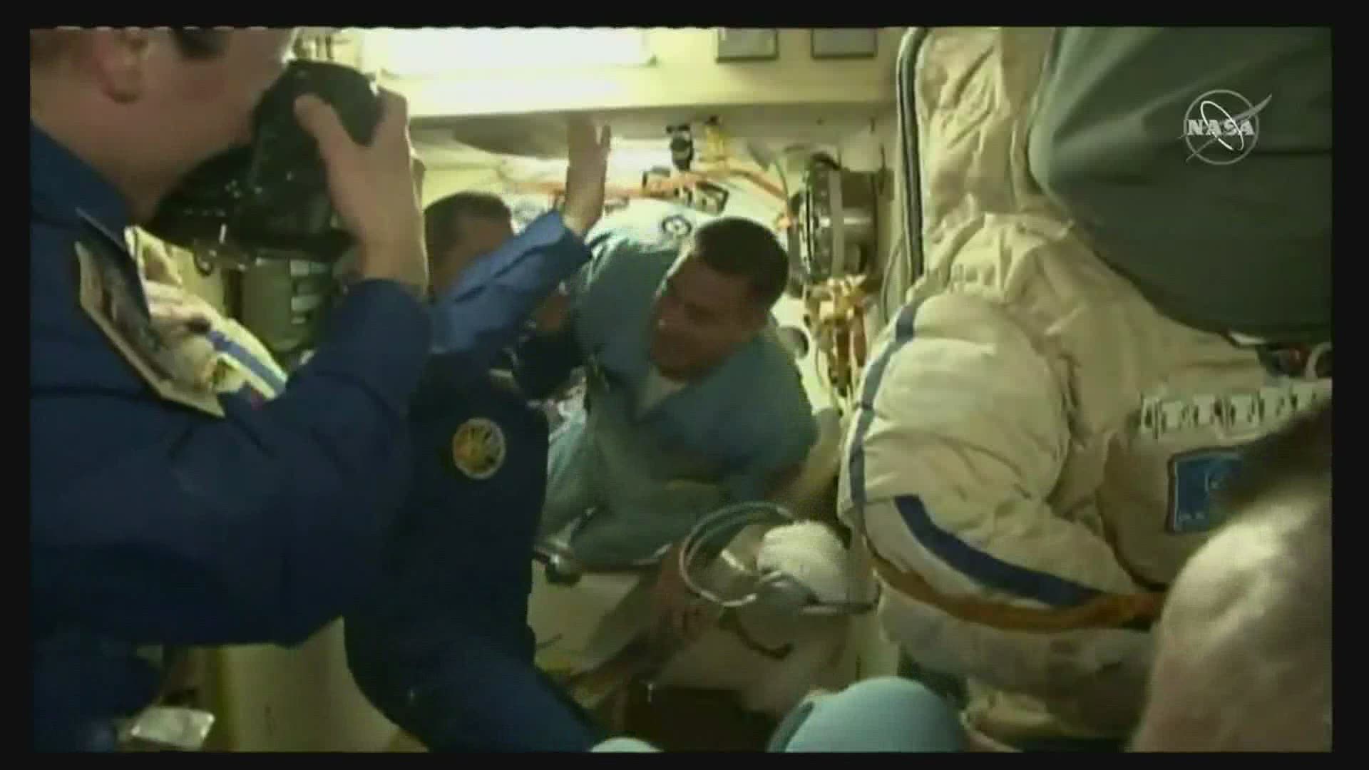 Maine astronauts Chris Cassidy and Jessica Meir meet aboard the International Space Station