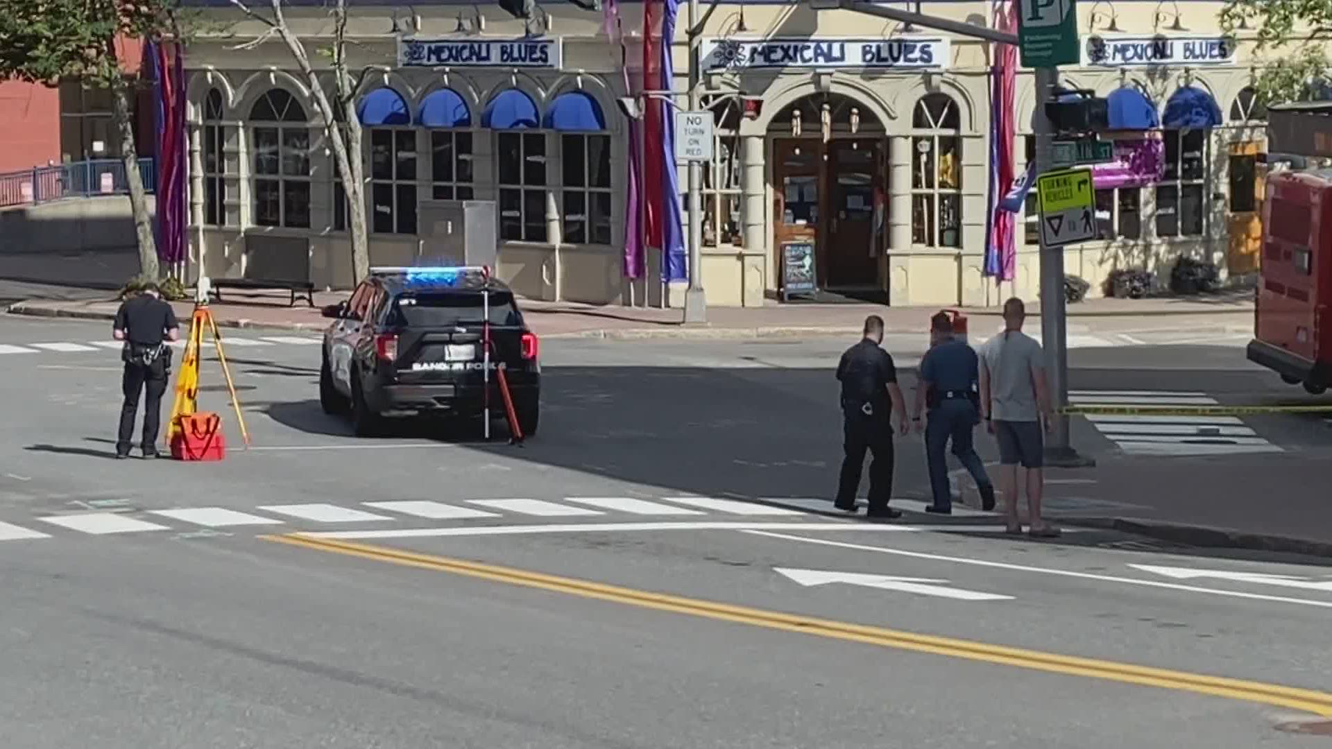 Police in Bangor are investigating after a city bus hit a pedestrian downtown.