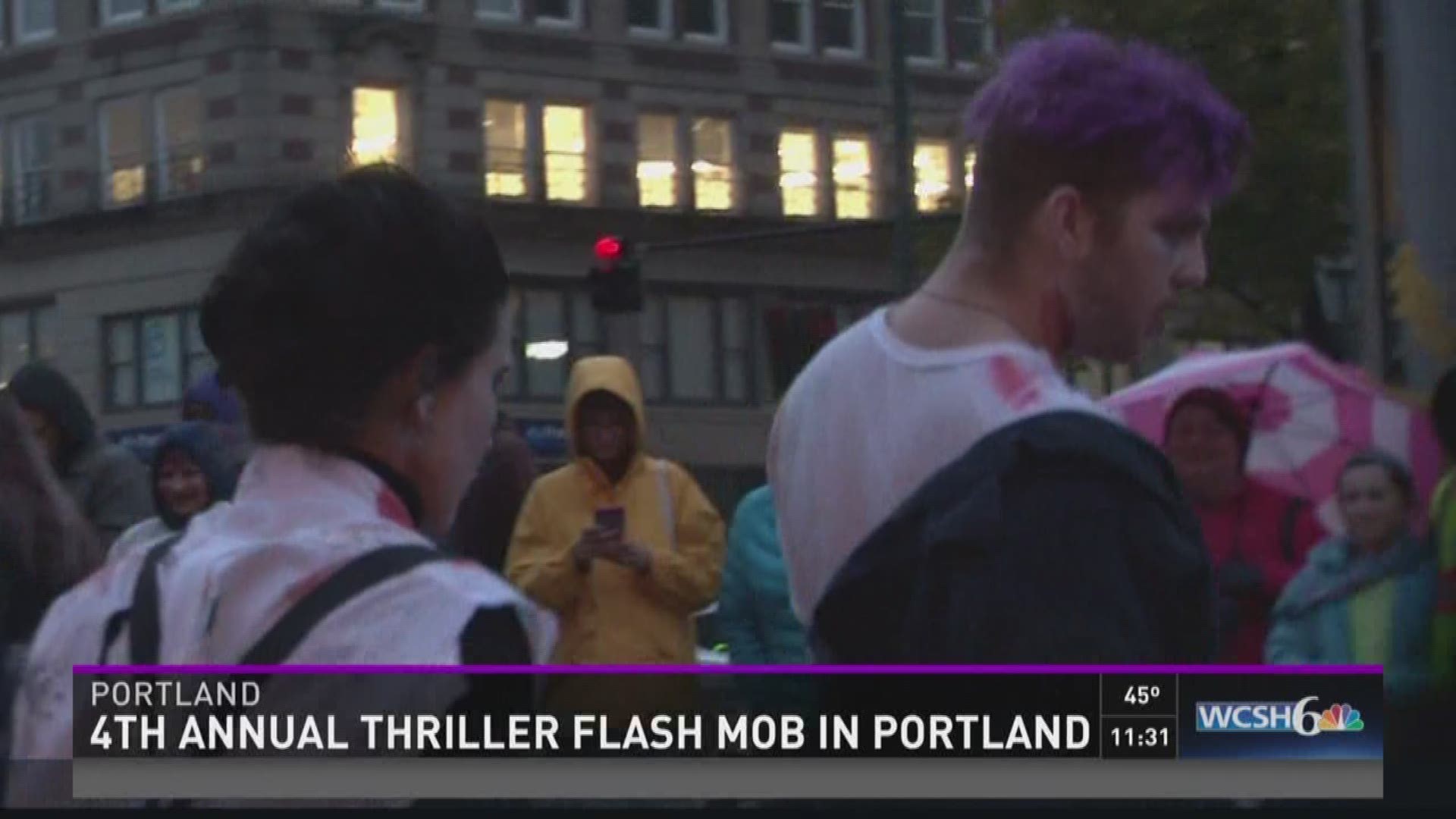 Thriller-ing flash mob dancing to Michael Jackson in Portland