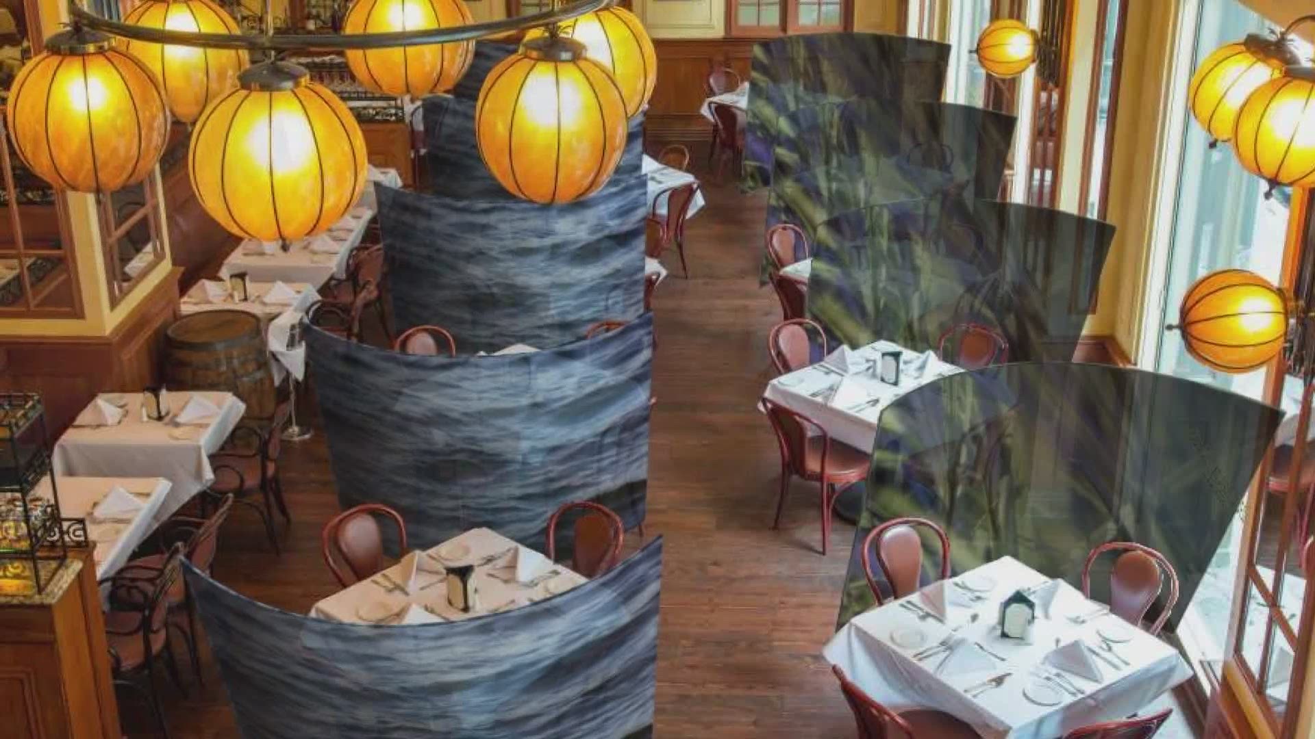 Maine woman creates a new fabric divider that could help restaurants with the coronvirus restrictions