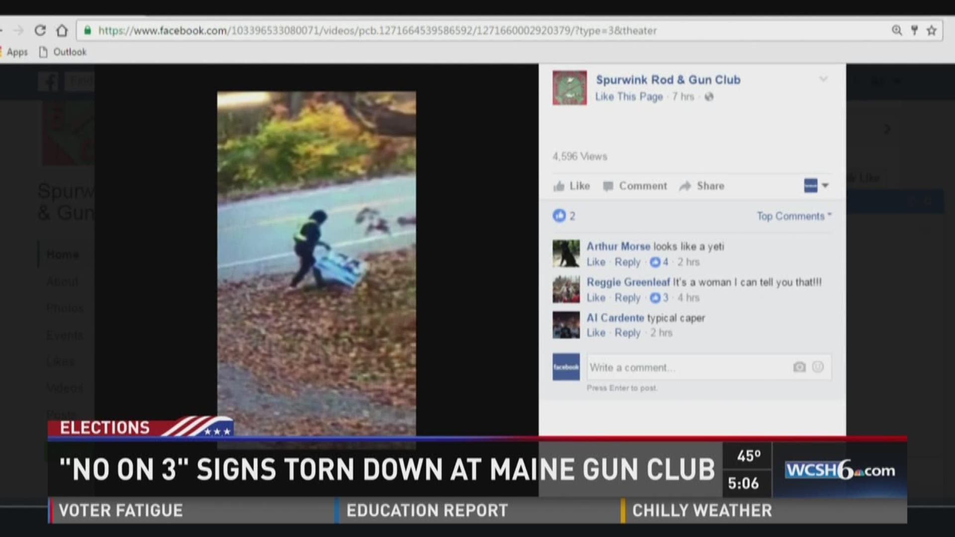  'No on 3' signs torn down at Maine gun club