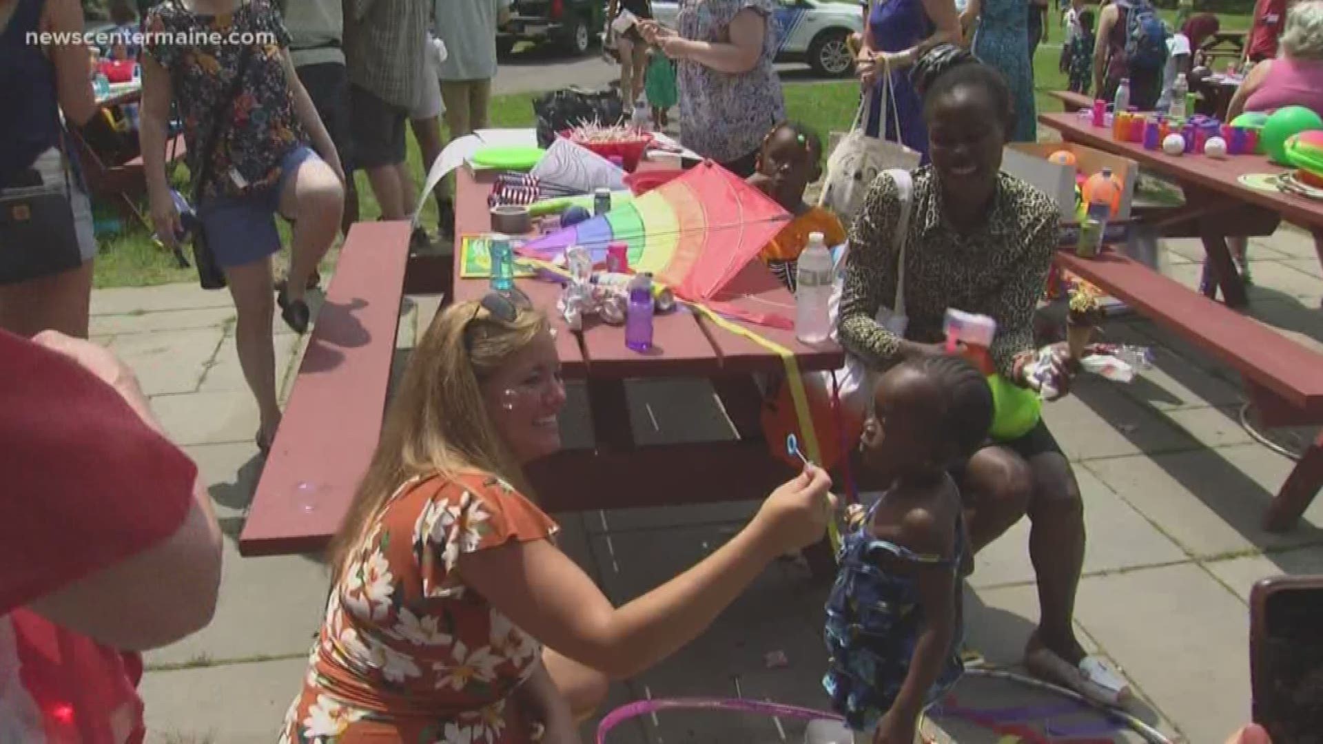 The over 250 asylum seekers in Portland were invited to a welcome picnic on July 4, put on by Maine volunteers.
