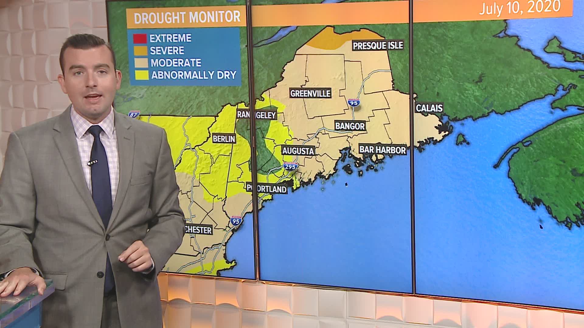 Late spring was very dry in Maine, but a wet start to summer is providing needed rainfall and a growing dent in the drought.