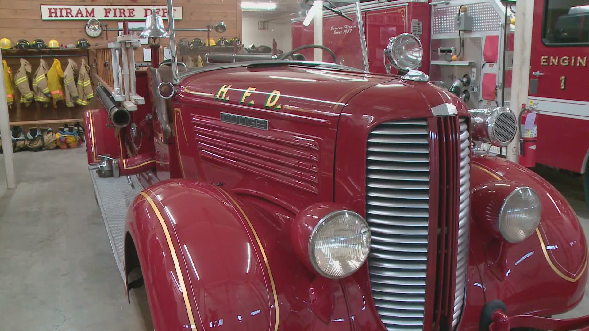 A piece of history: The Town of Hiram bought its first fire truck and built its fire department in 1937 at a cost of $6,000.