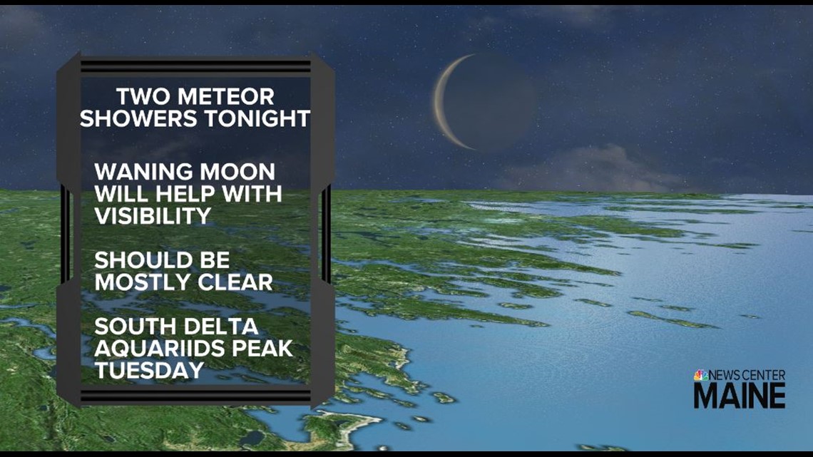 Maine should see two meteor showers Monday night