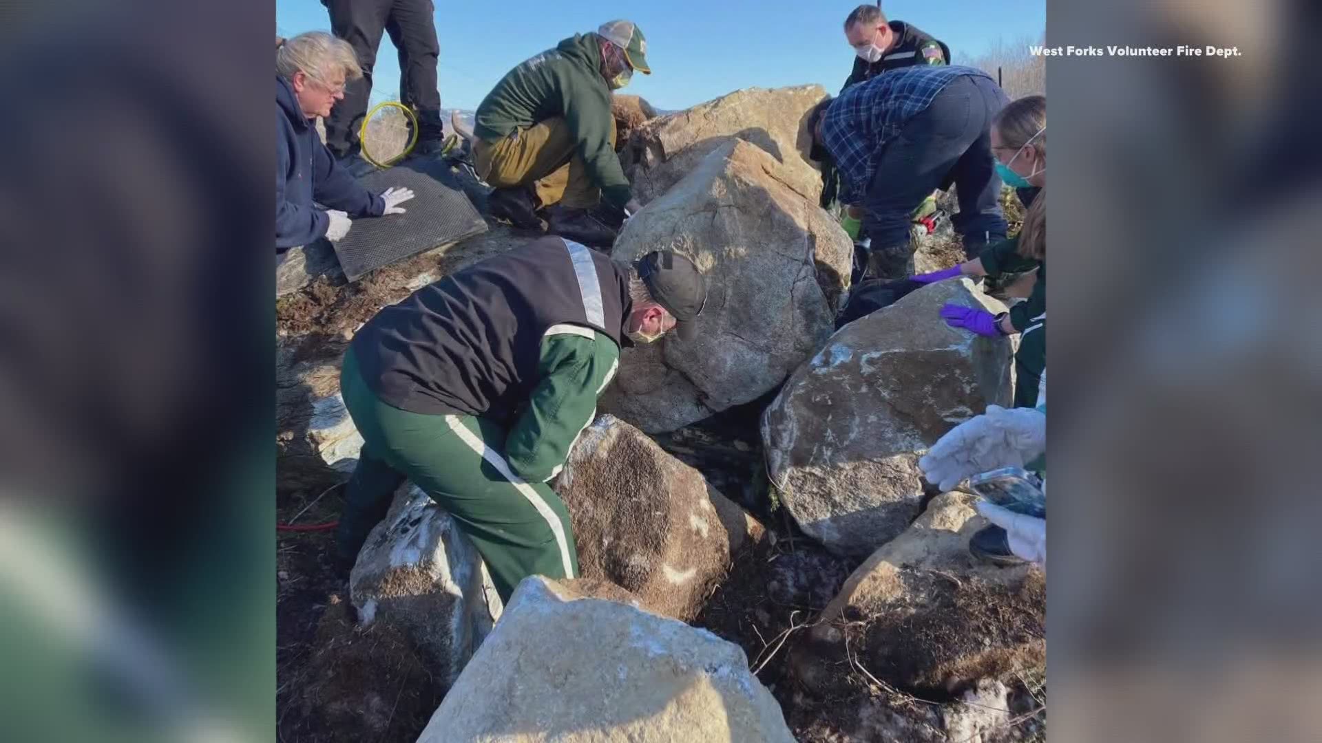 According to officials, the man climbed up on the rocks to take a picture before losing his balance and falling, causing the boulder to tumble down on top of him.