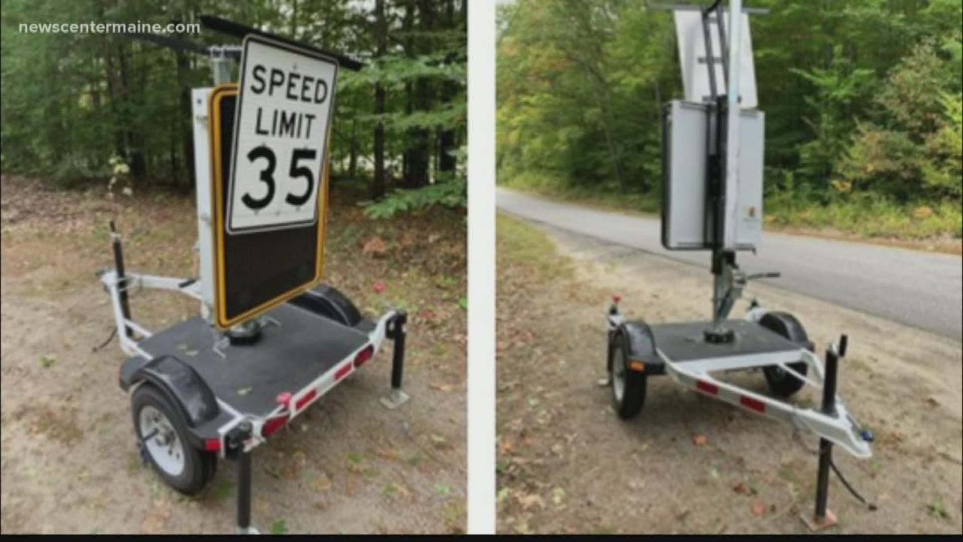 Sabattus police are asking for the public's help in finding whoever stole the solar panel and batteries from a speed trailer.
