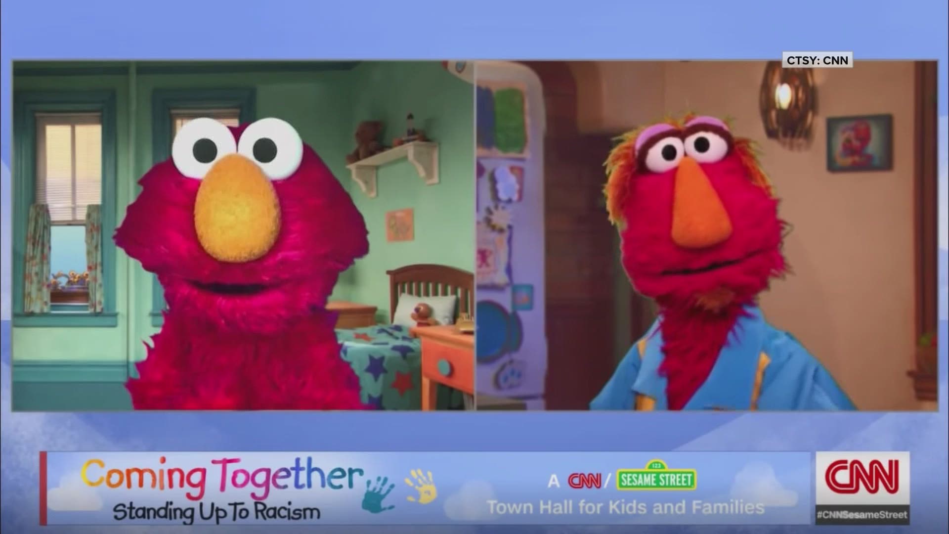 The "Sesame Street" characters appeared in a virtual town hall event Saturday morning called "Coming Together: Standing Up to Racism."