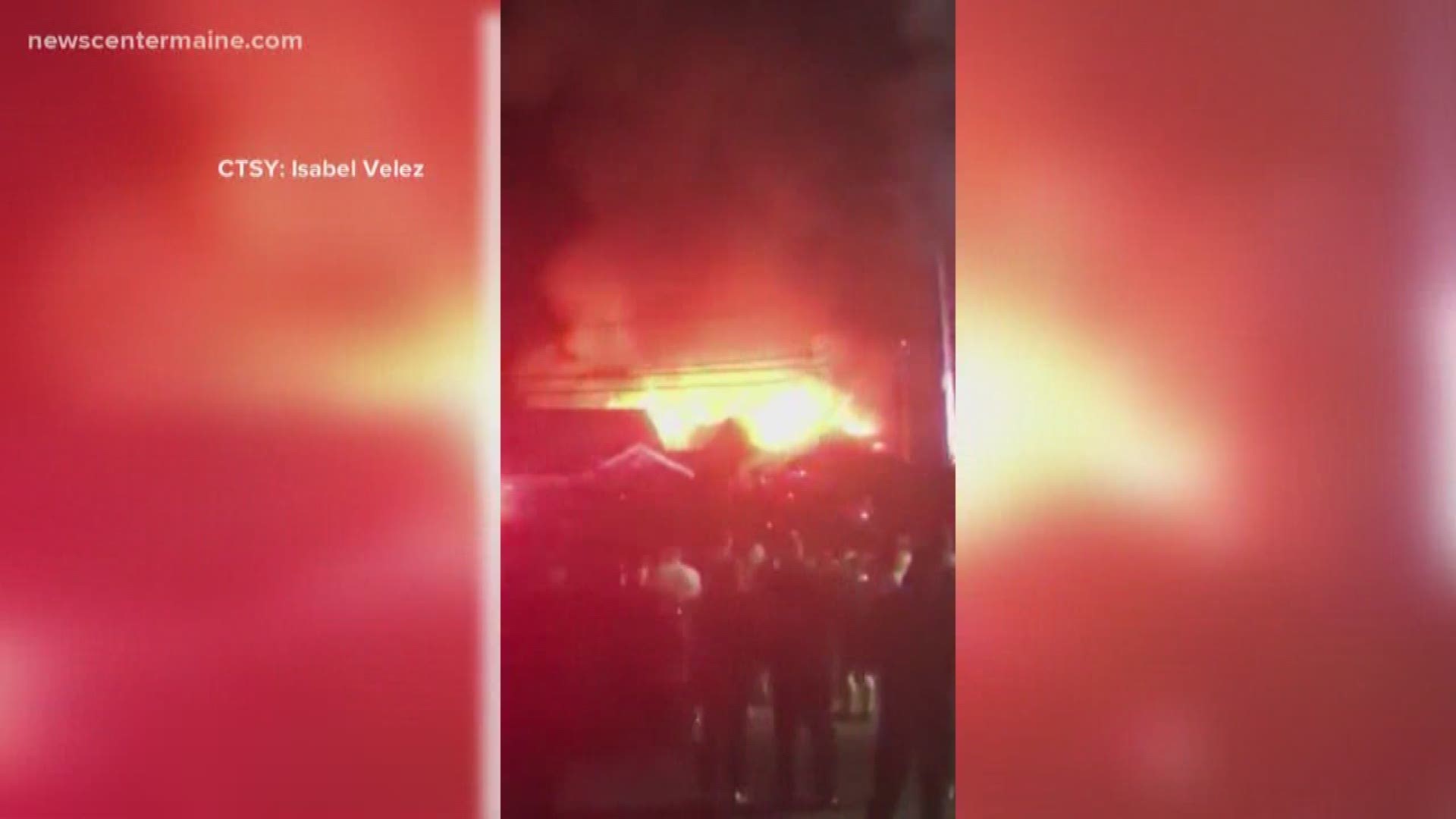 Firefighters battle old orchard beach flames