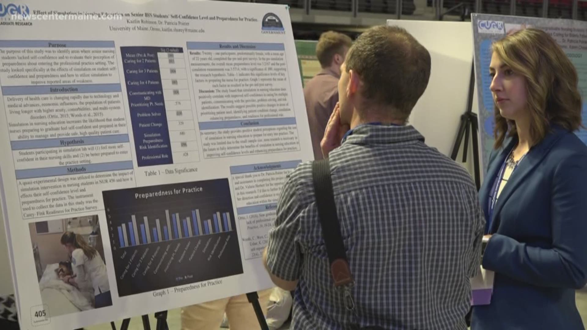 Students showed off their research at the UMaine Student Symposium on Wednesday.