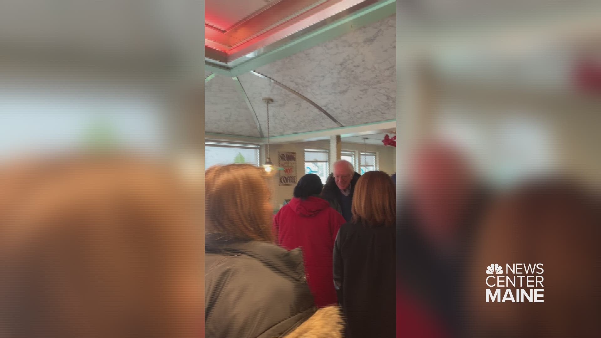 Bernie Sanders makes a stop at Airport Diner in Manchester on primary day
