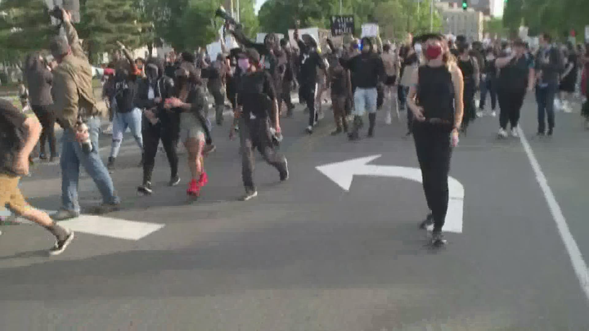 Black Lives Matter protestors take to the streets of Portland on Friday