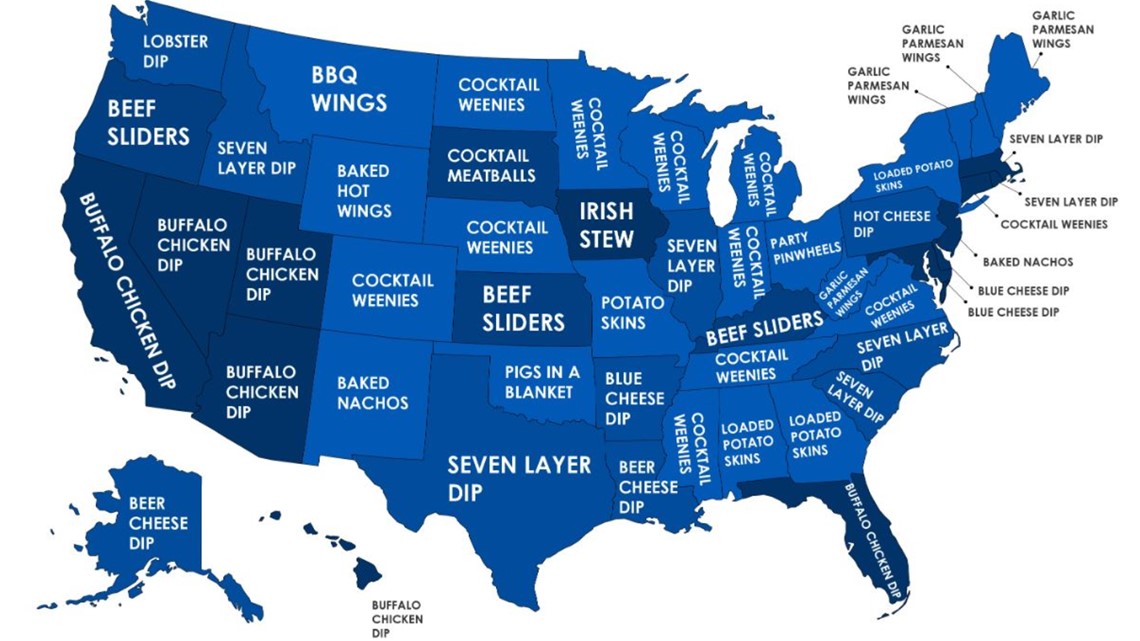 The most popular Super Bowl food in Maine