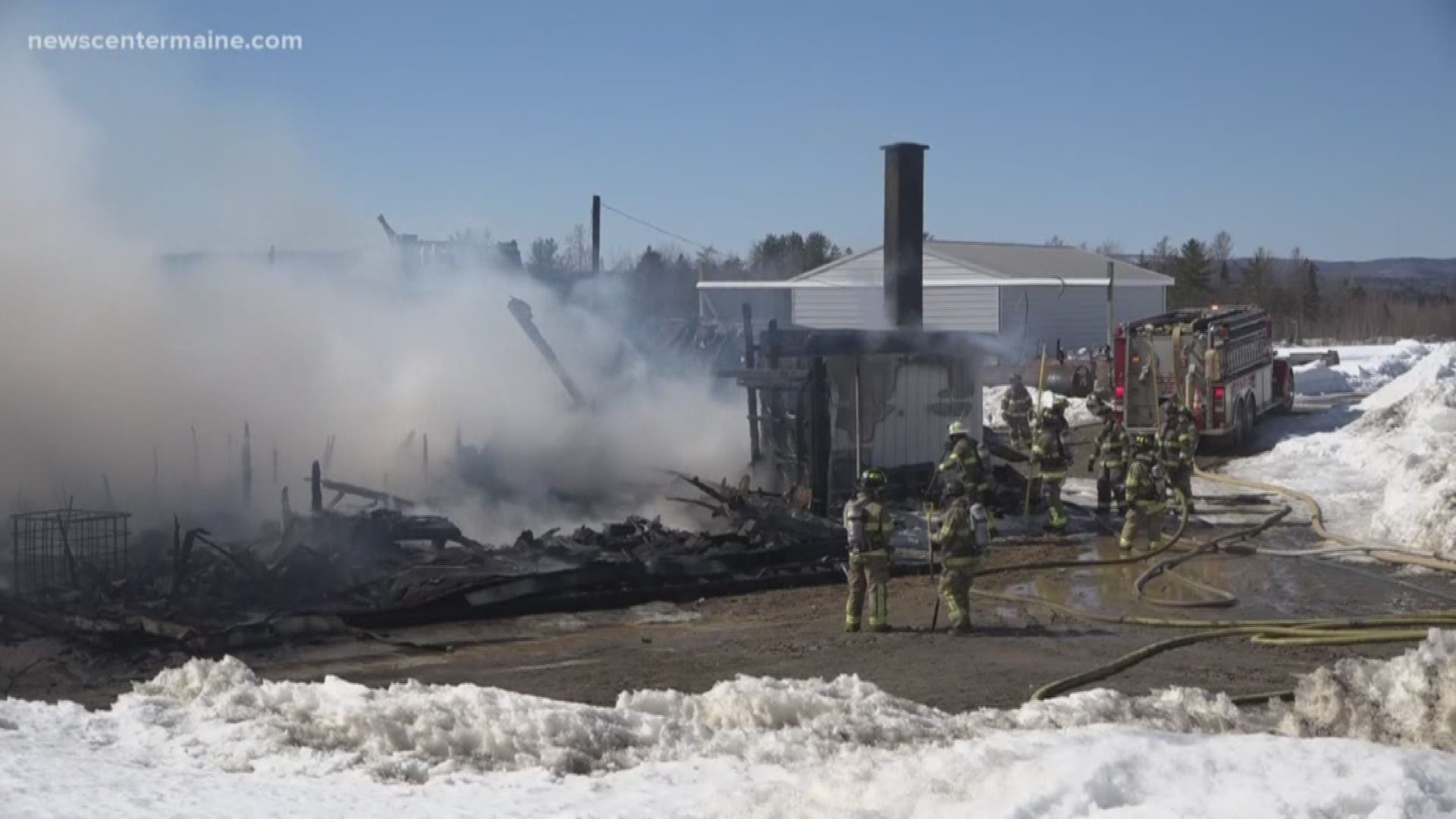 A four-alarm fire at a farm in Corinth had crews scrambling Tuesday afternoon.