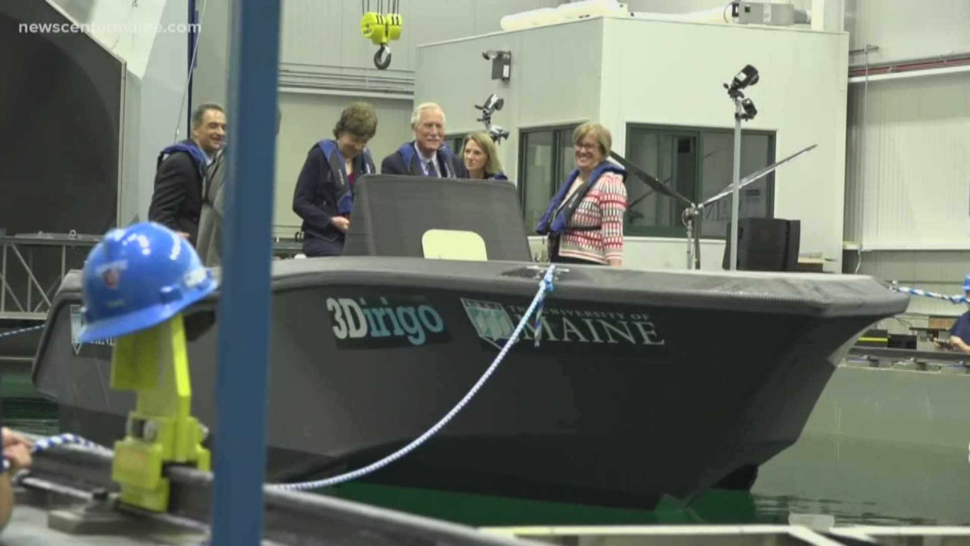 History is made today at the University of Maine.
And the folks from Guiness World Records... there to see it happen. A boat made by a 3 D printer.