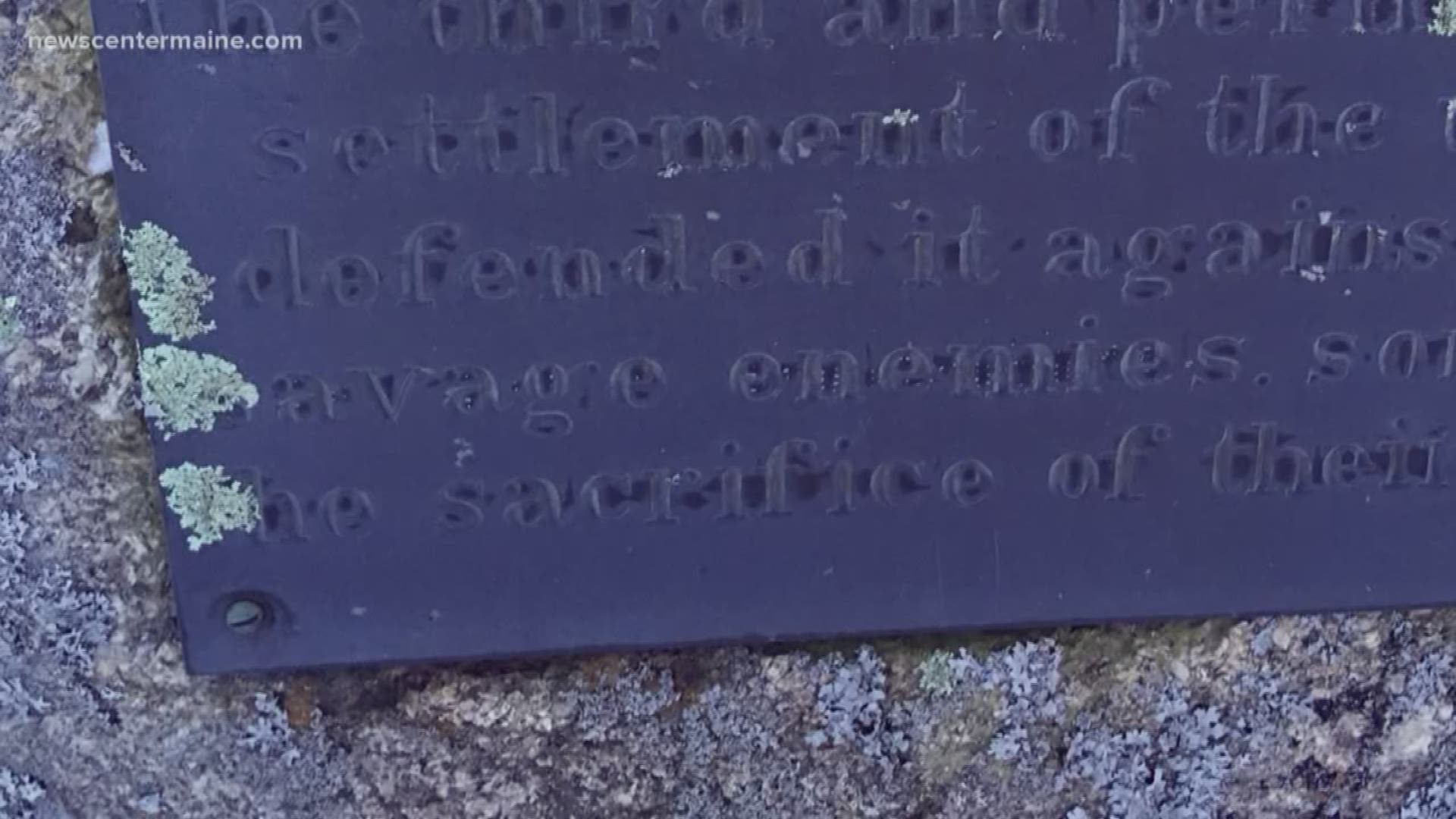 Plaque with 'savage enemies' removed