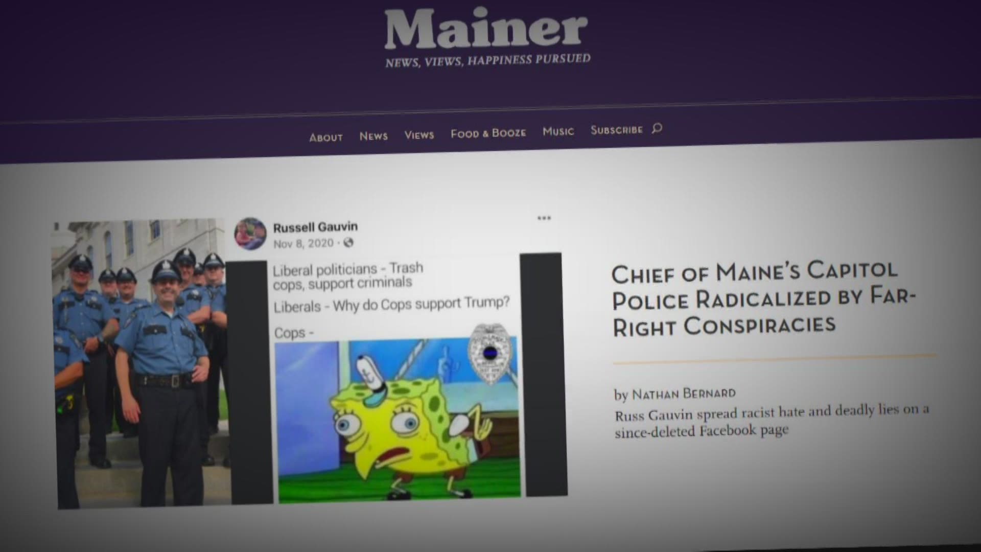 The head of Maine's Capitol Police Force is apologizing for social media posts ridiculing democrats.