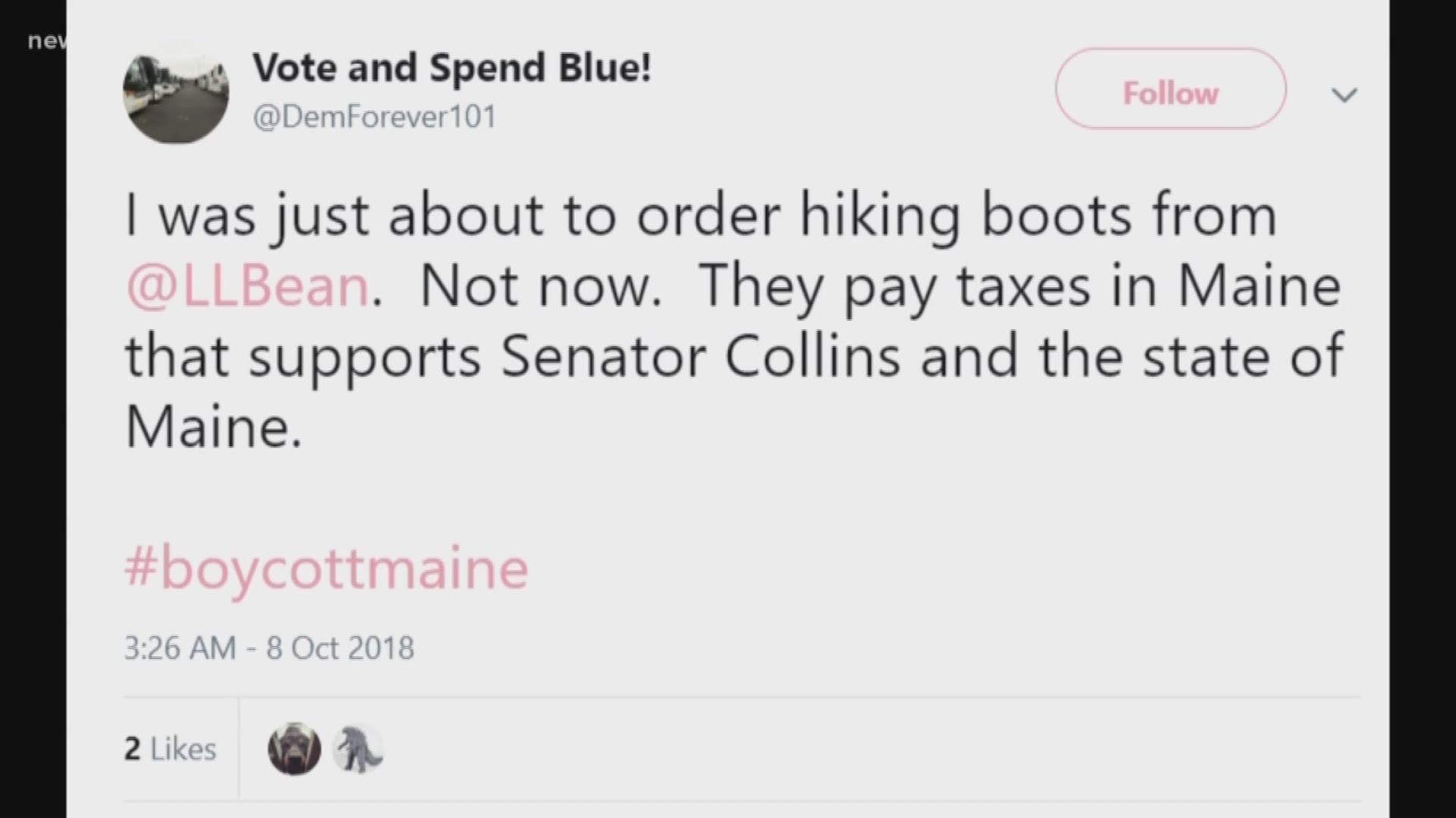 Boycott Maine hits social media 