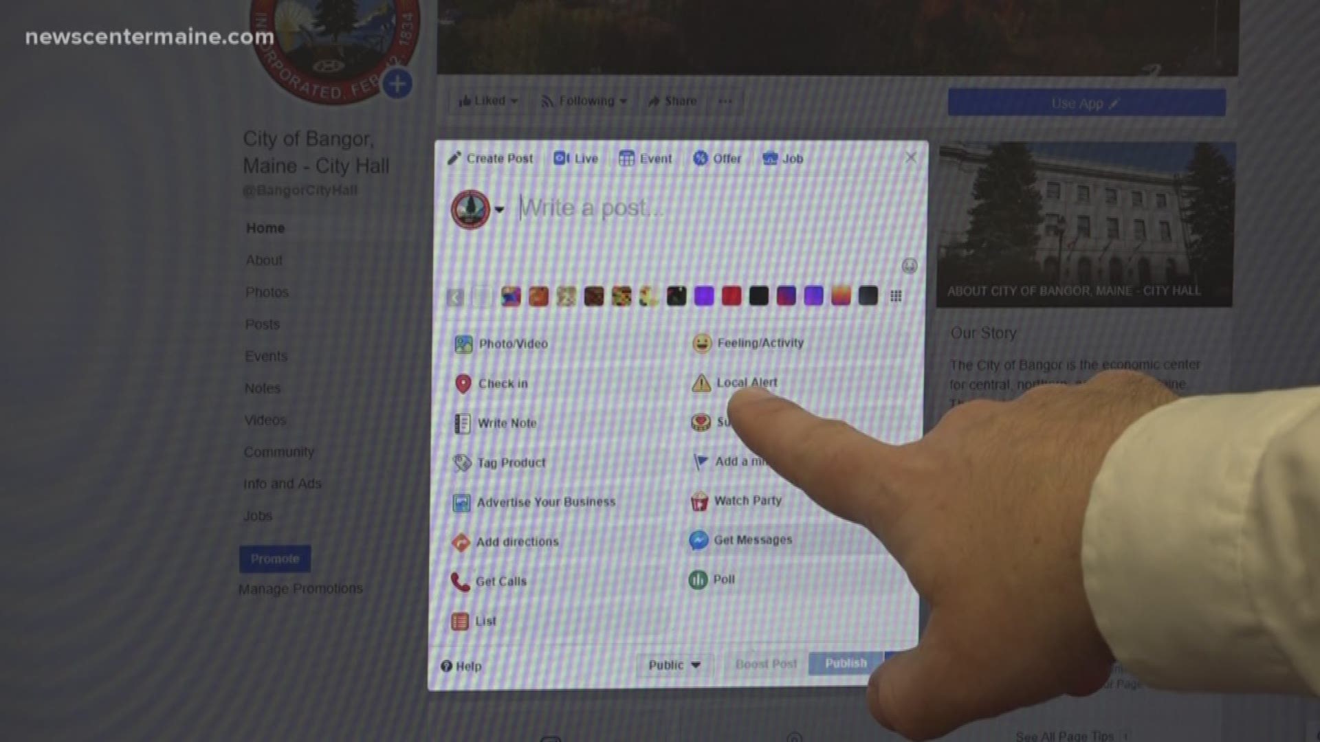 Bangor is the only city in Maine that Facebook is using to test a new safety alert system.