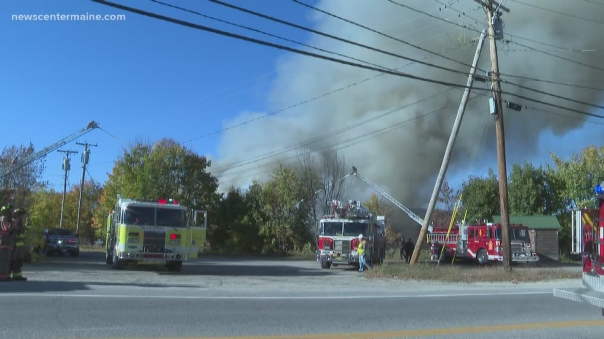 Fire crews from across the state contain fire in Mechanic Falls