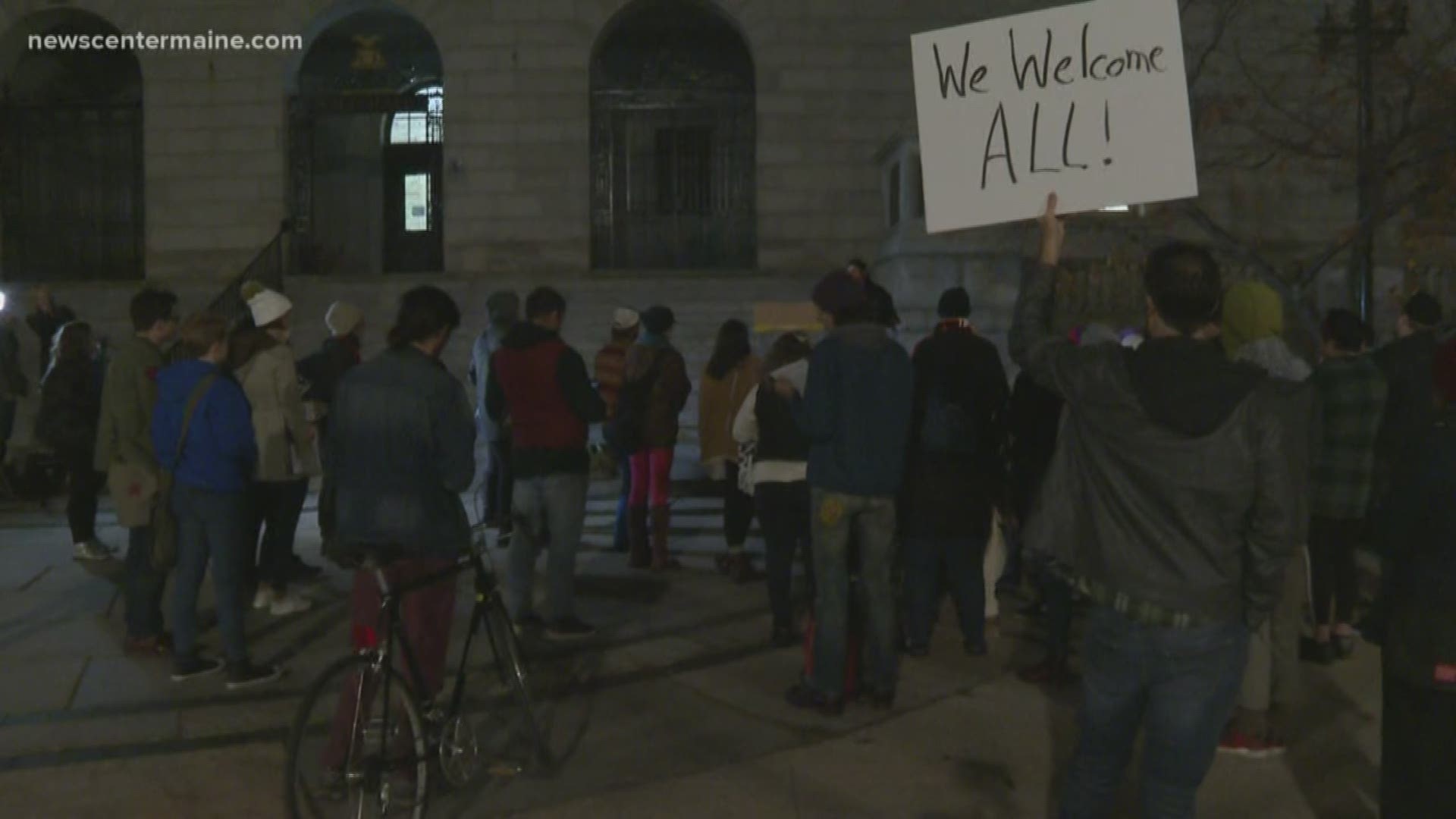 Protesters met outside of Portland City Hall to let city officials know, the new office is not supported by all Portland residents.