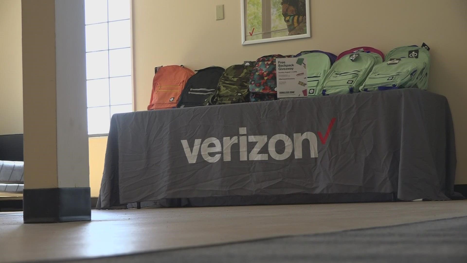 Some Verizon Wireless Zones throughout Maine will give backpacks and supplies on a first-come-first-serve basis on Sunday, August 1st.