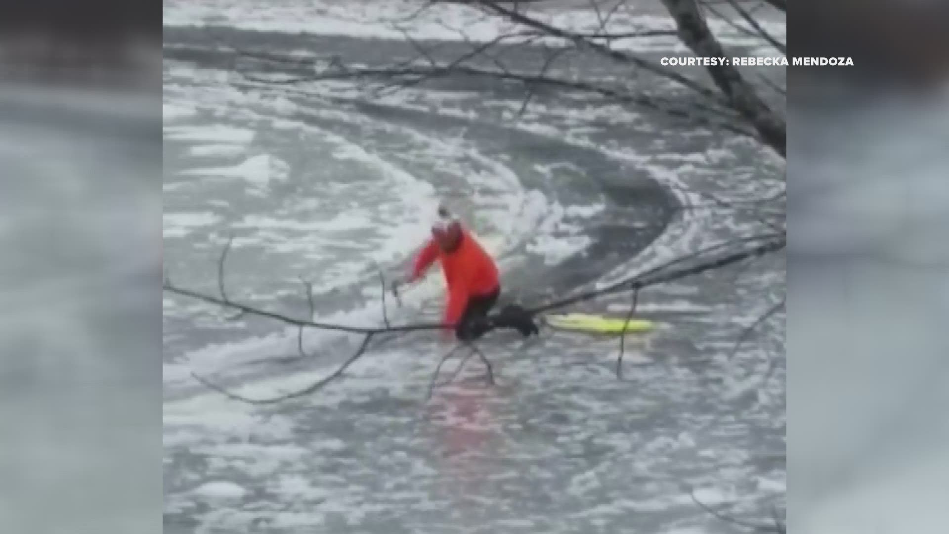 Man attempts to hack Westbrook ice disk