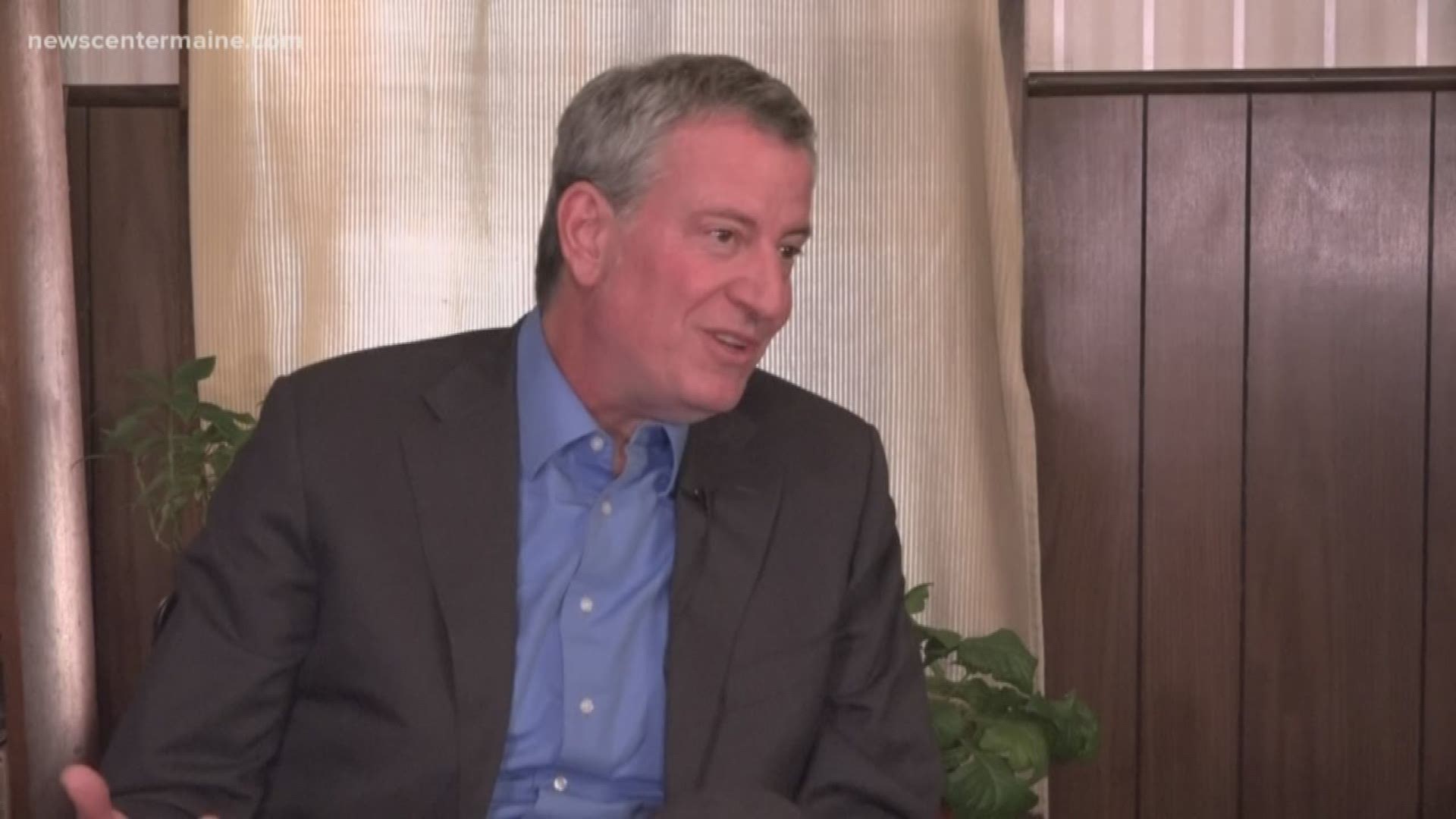 New York City mayor Bill De Blasio visits Eastport.