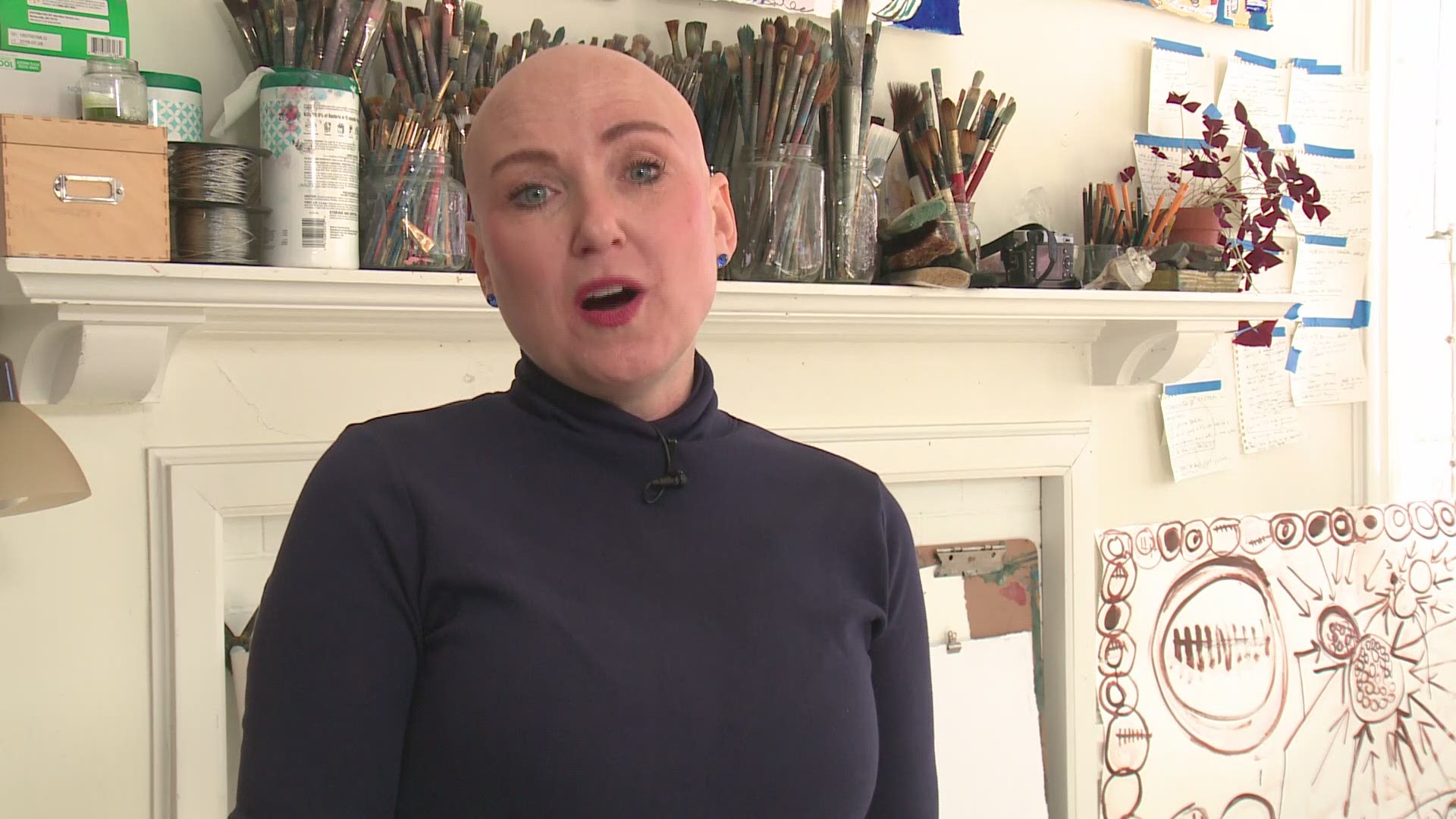 As a child, artist Erin Ferrell loved to make and play with paper dolls. Now she is making dolls like Ms. Mastectomy and Ms. Chemotherapy that help patients navigate life through and after breast cancer.