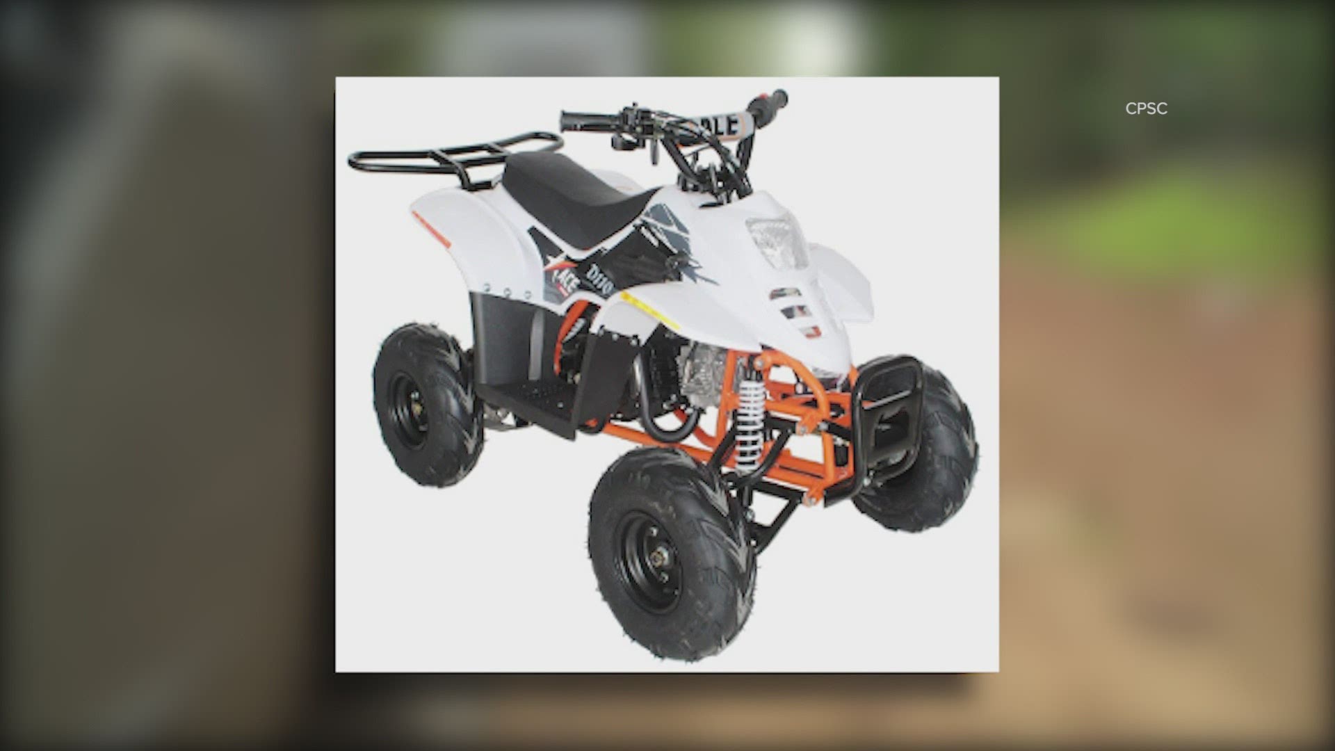 The Consumer Product Safety Commission, and EGL Motor, Inc., which makes the ATVs, say the ACE D110 youth ATV does not meet federal safety standards.