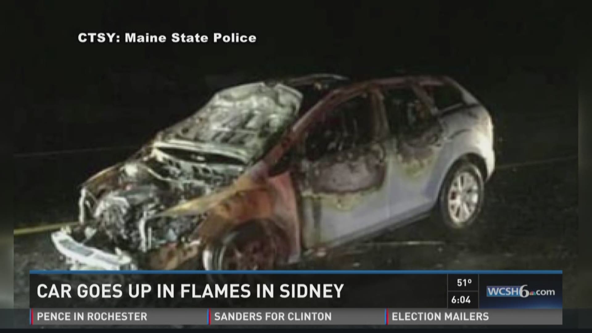 Car goes up in flames in Sidney