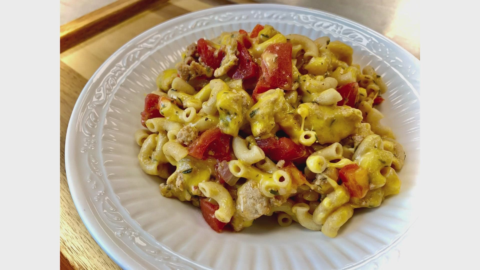 Here's an easy dinner -- Turkey Burger Macaroni