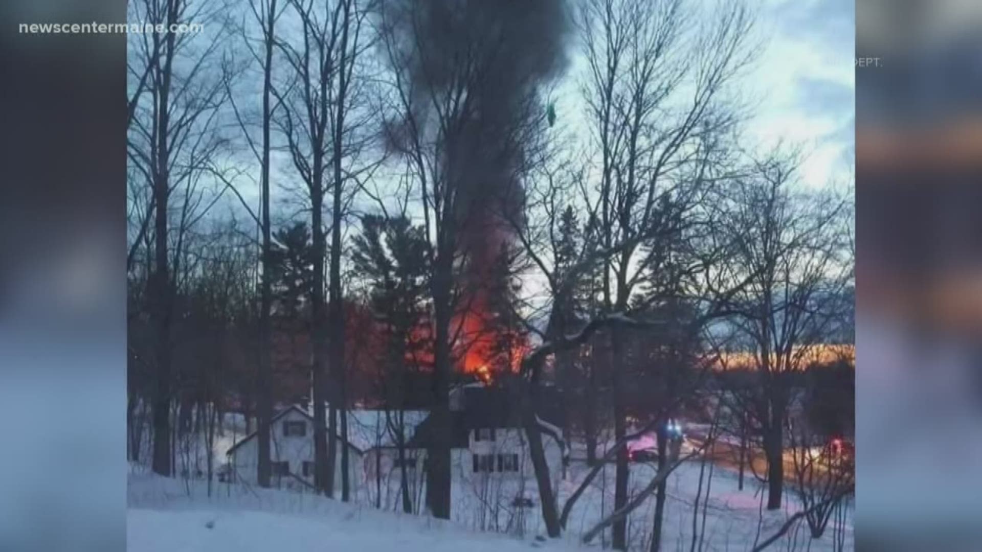 Multiple towns respond to a house fire in Dexter.