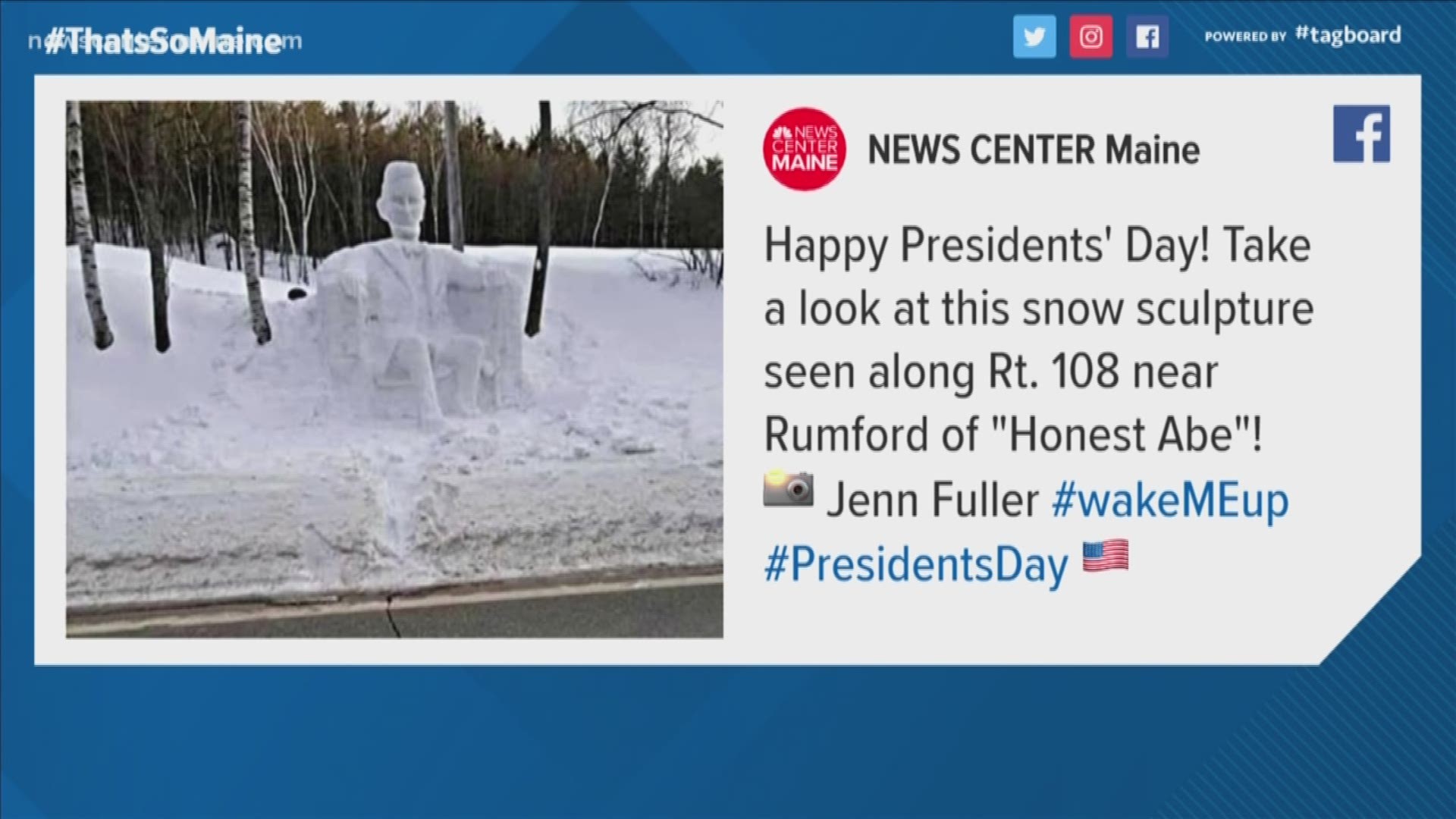 Some Mainers spent their Monday off creating presidential artwork in the snow!