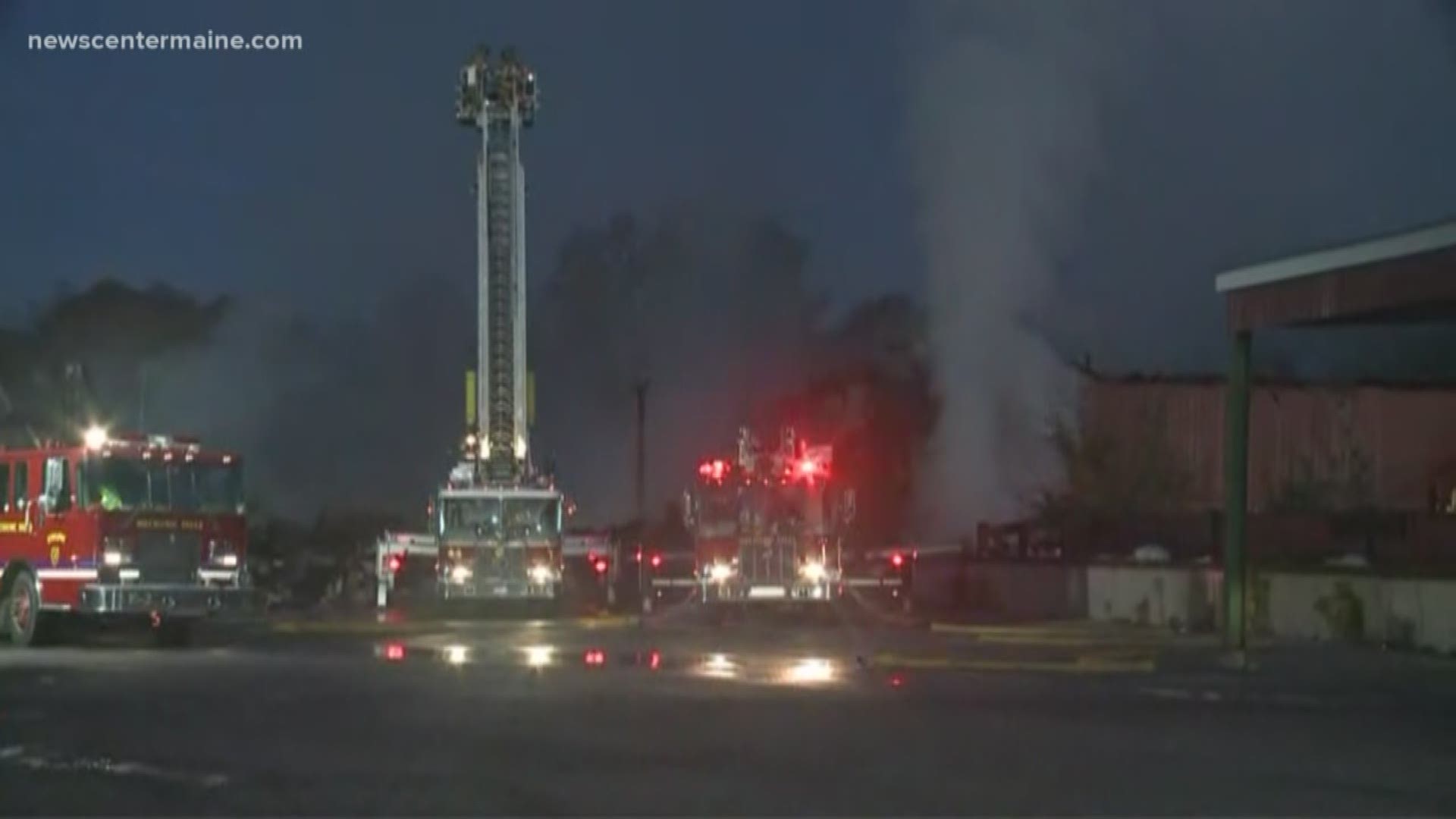 Katie Bavoso reports on a mill fire in Mechanic Falls