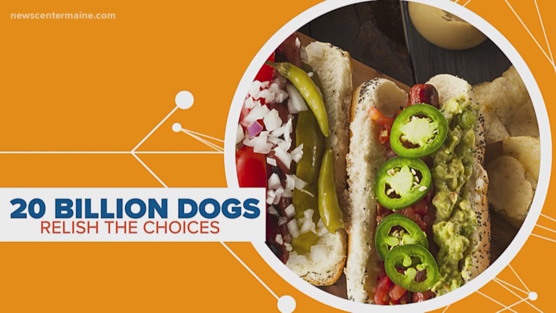 The National Hot Dog Council says Americans consume about 20 billion hot dogs a year.