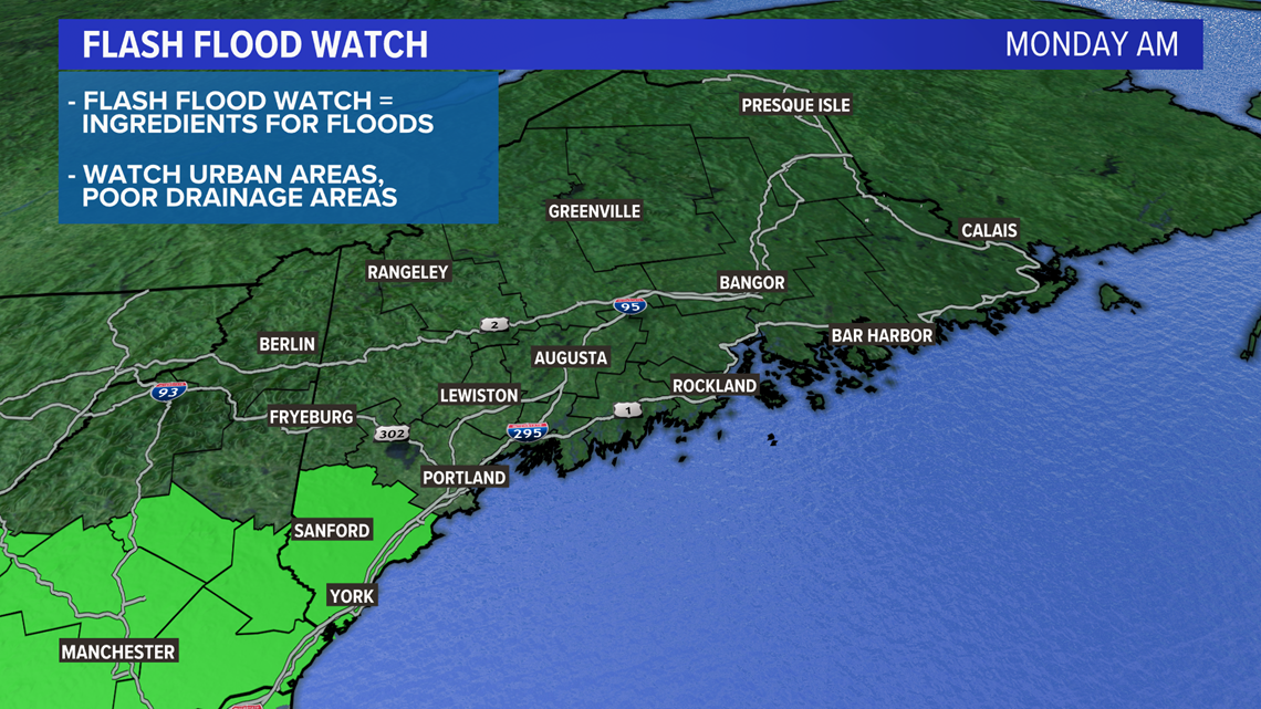 Heavy rain expected in southwestern Maine Monday morning ...