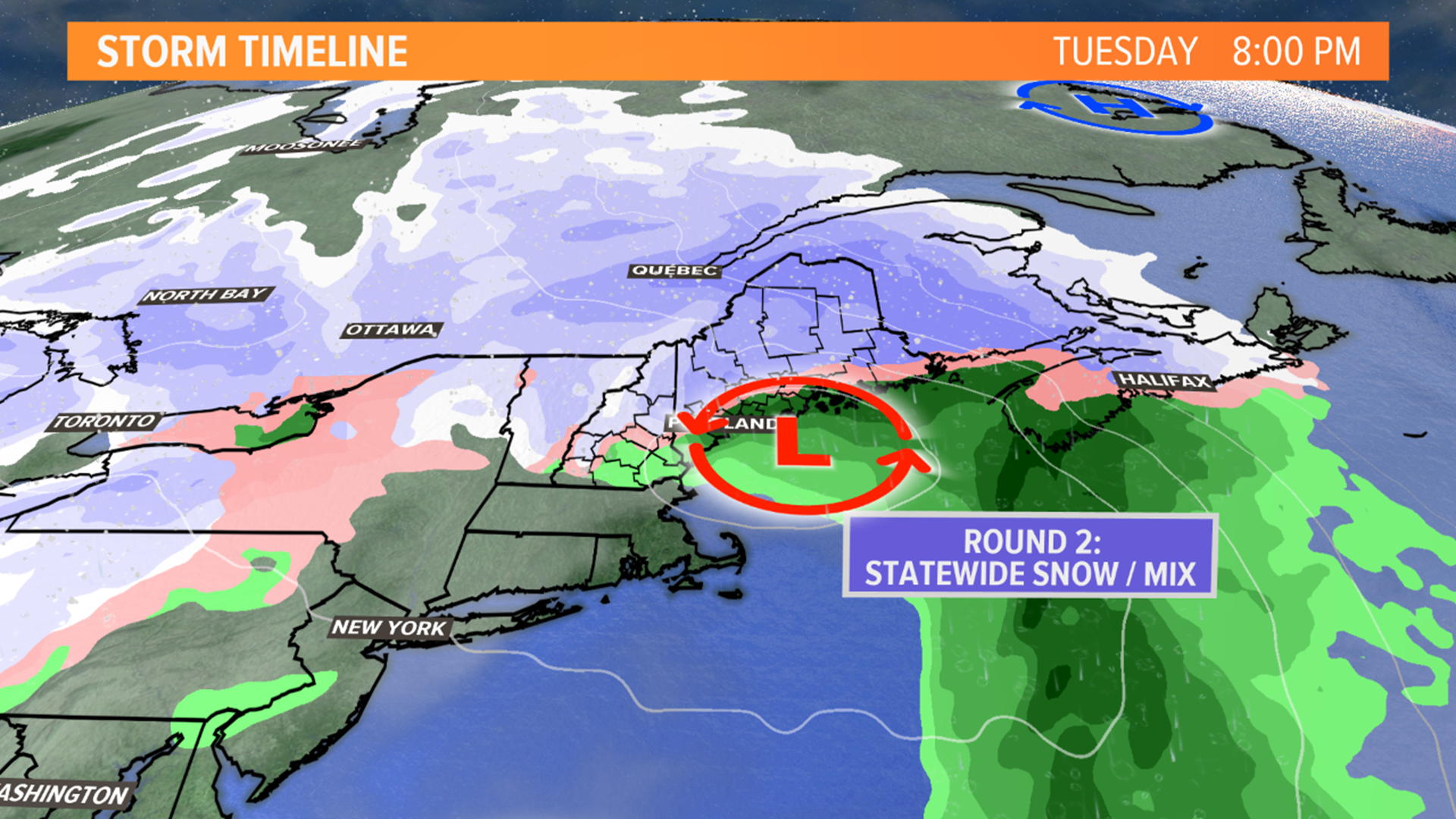 Two-part storm will bring several inches of snow to Maine ...