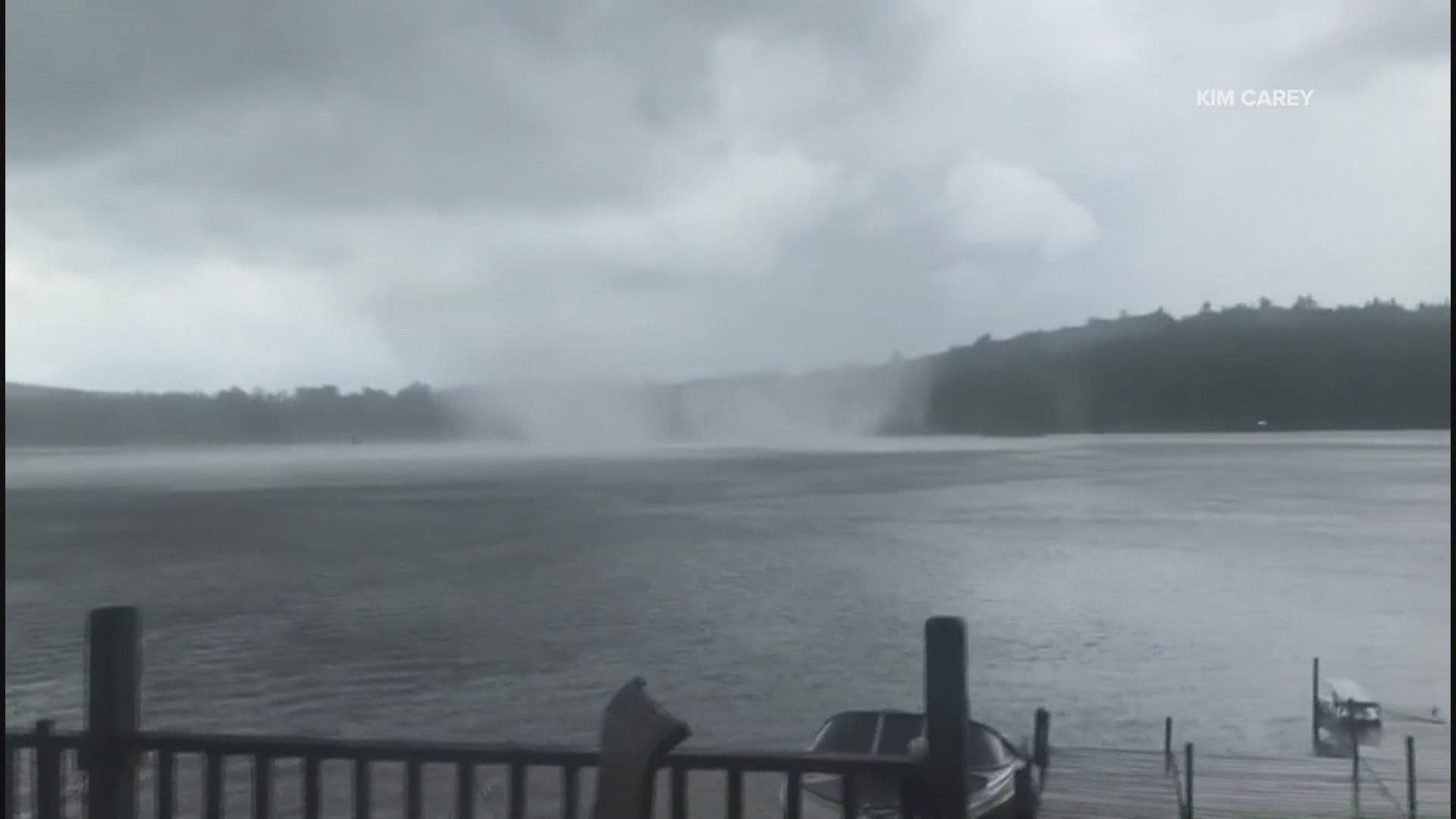 Here's the video of the tornado captured by Kim Carey at her home in Sebago.