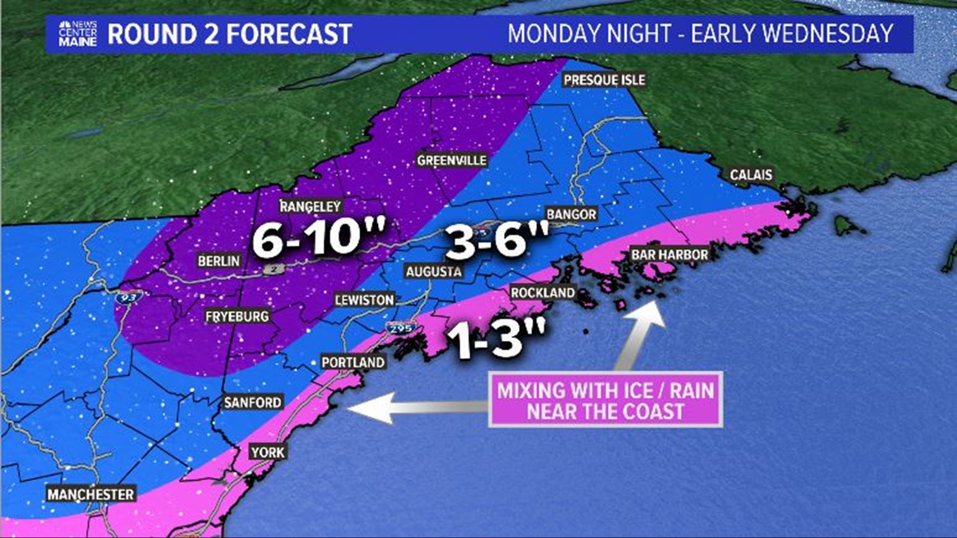 Two part winter storm: Snow, ice return to Maine early next week ...