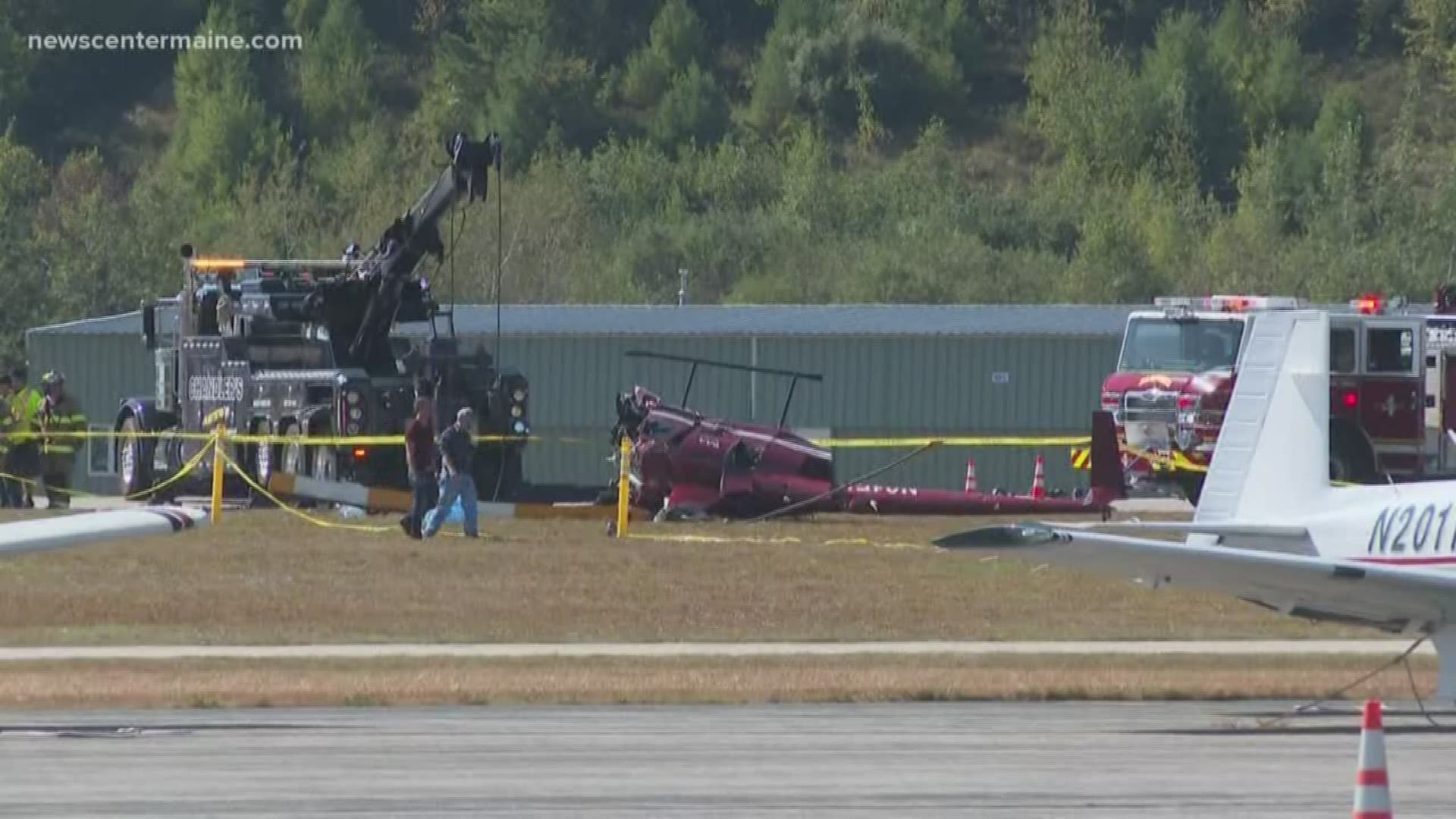 Officials are looking into what caused a helicopter crash at the Sanford Seacoast Regional Airport.